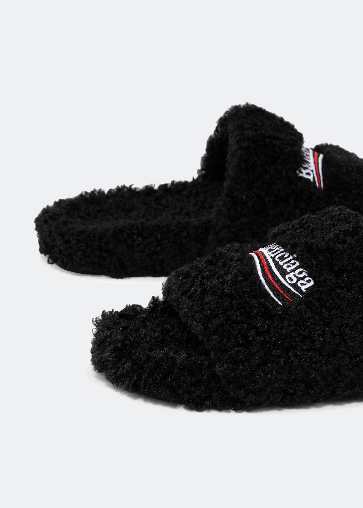 BALENCIAGA｜SLIPPERS (720762 W0FOW 1000) Balenciaga Furry Slide Sandals | Saks Fifth Avenue