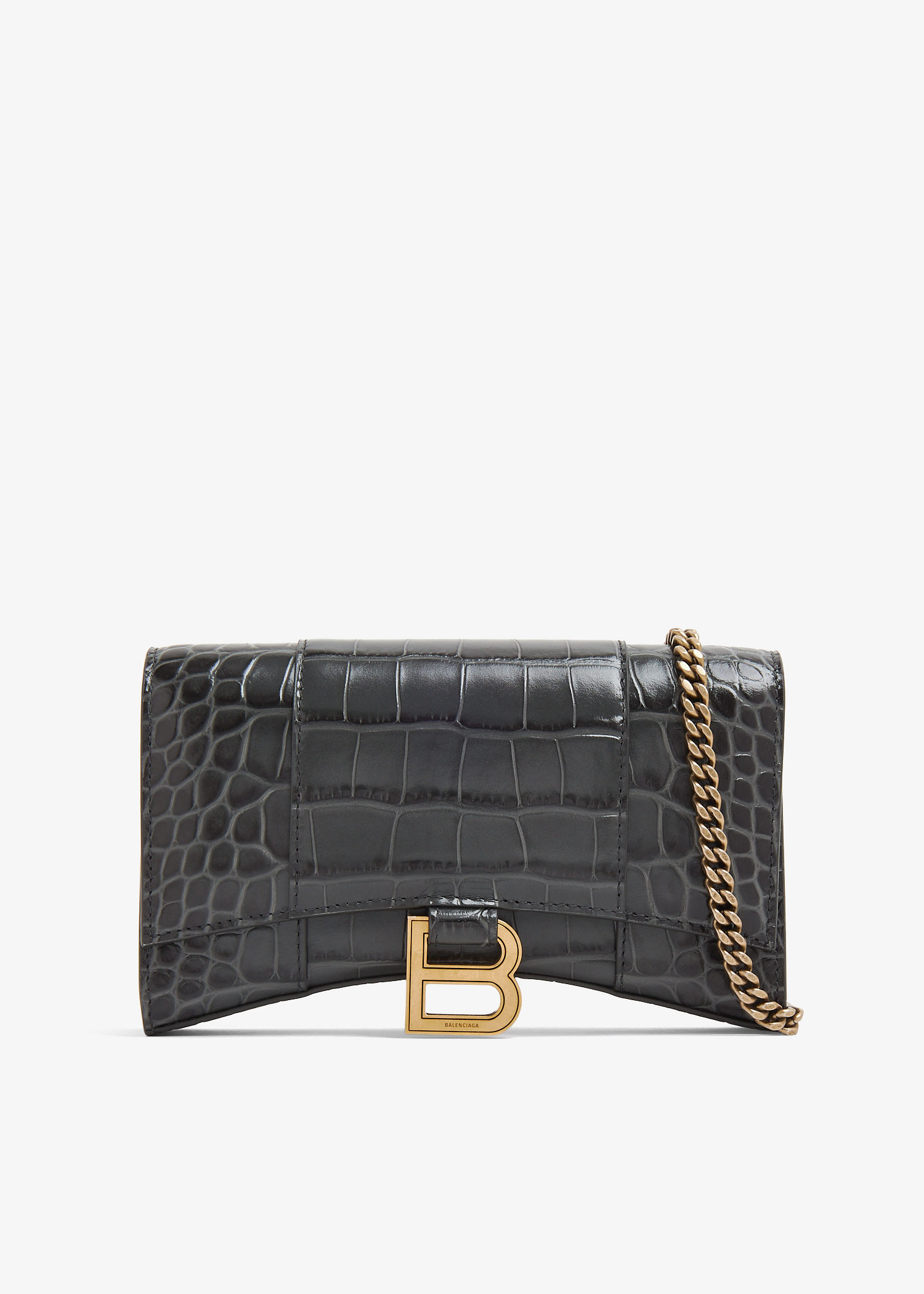 Balenciaga Hourglass chain wallet for Women - Grey in UAE