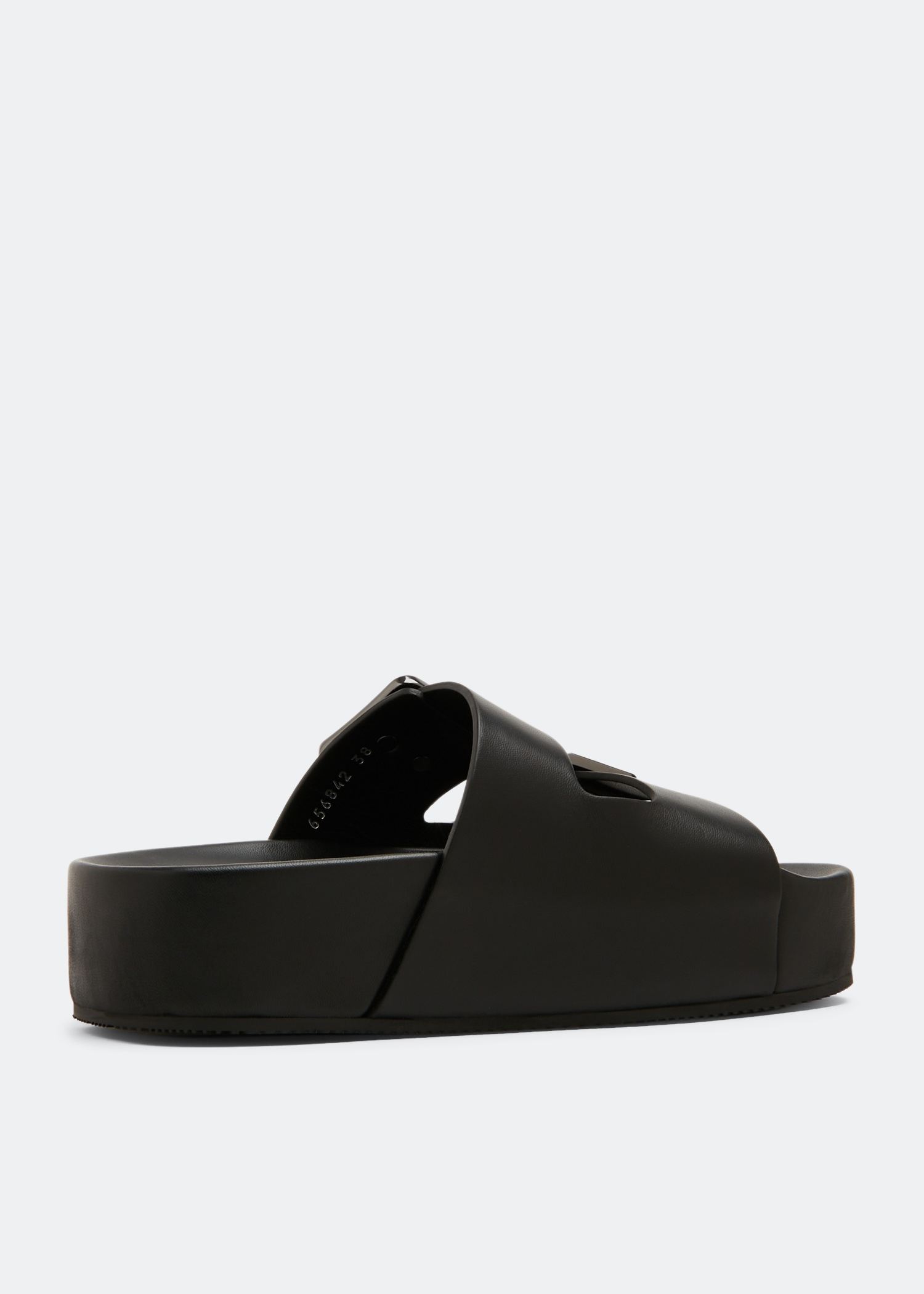 ●送料込●BALENCIAGA●Mallorca Buckled Leather Sandals Balenciaga Mallorca Sandals Black Transparent Rubber Buckle