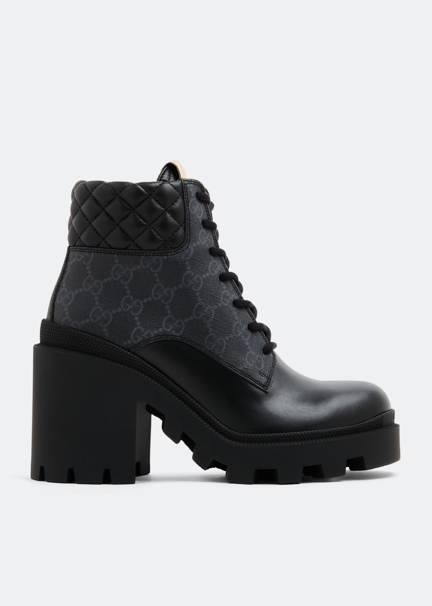 靴 GUCCI US10 Chunky sole Logo Boot Gucci GG ankle boots for Women - Black in UAE | Level Shoes