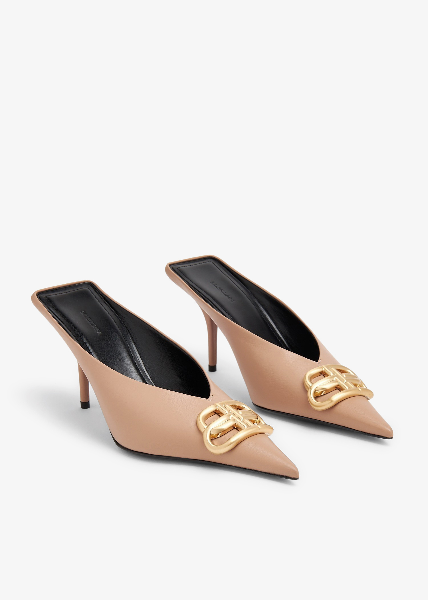 Balenciaga BB Square knife mules for Women - Beige in Qatar