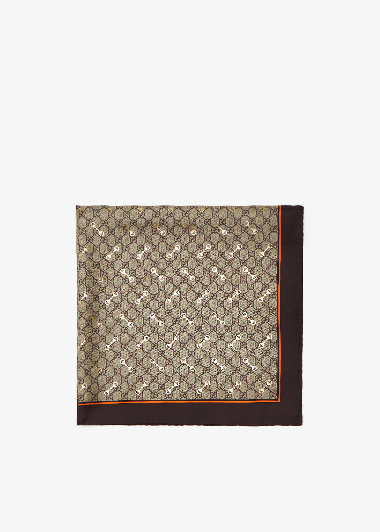 【GUCCI】GG PRINT WITH HORSEBITS MODAL SHAWL◆6625773GA40 GG print with Horsebit silk shawl in Beige Brown Modal