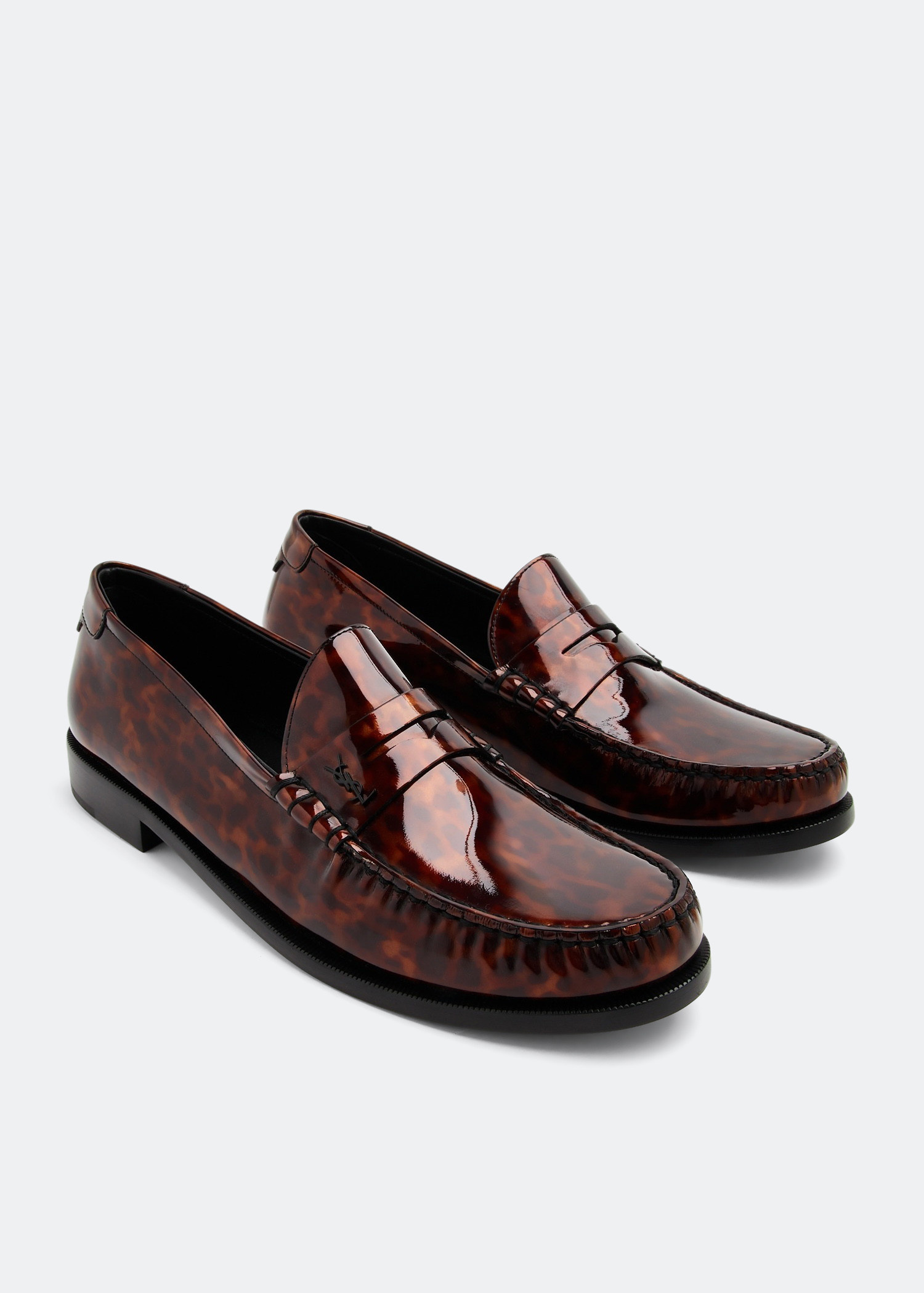Saint Laurent Le Monogram penny loafers for Men - Brown in