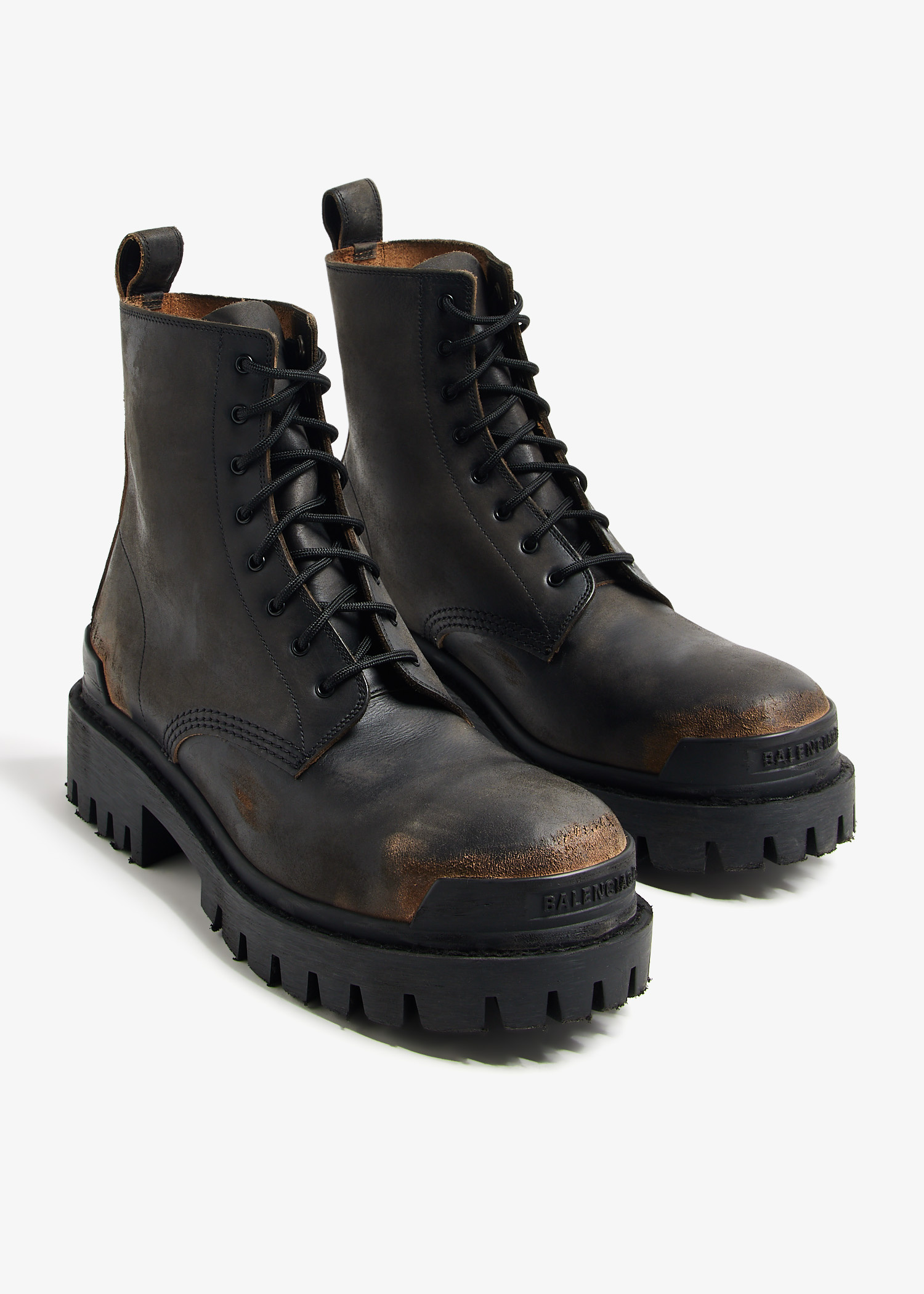 【BALENCIAGA】STRIKE BOOTS Men's Combat Strike Boot in Black | Balenciaga US