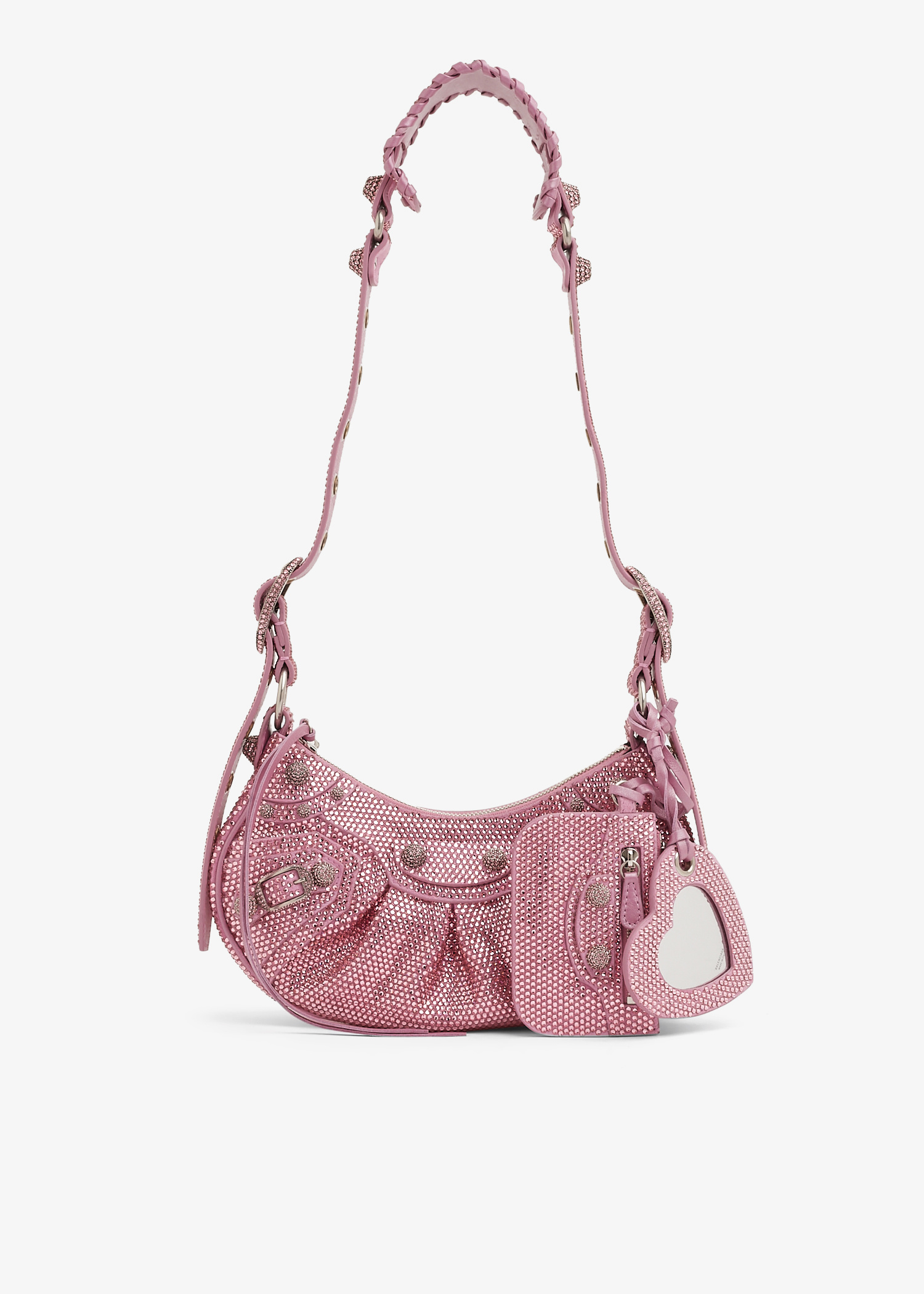 Balenciaga Le Cagole XS rhinestone shoulder bag for Women - Pink 