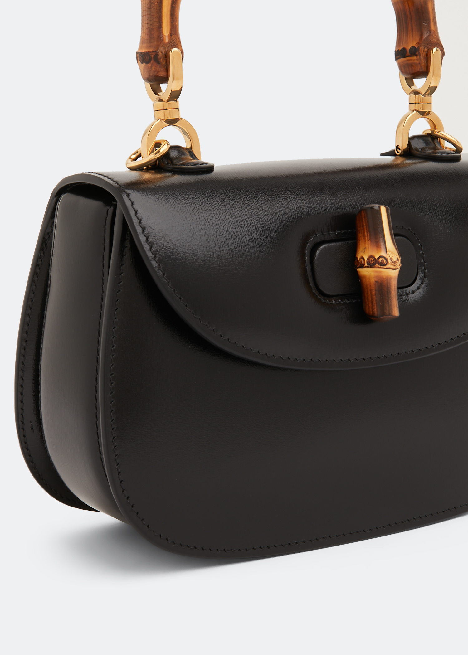 Bamboo handle flap bag／ブラックデニム Bamboo handle flap bag／ブラックデニム
