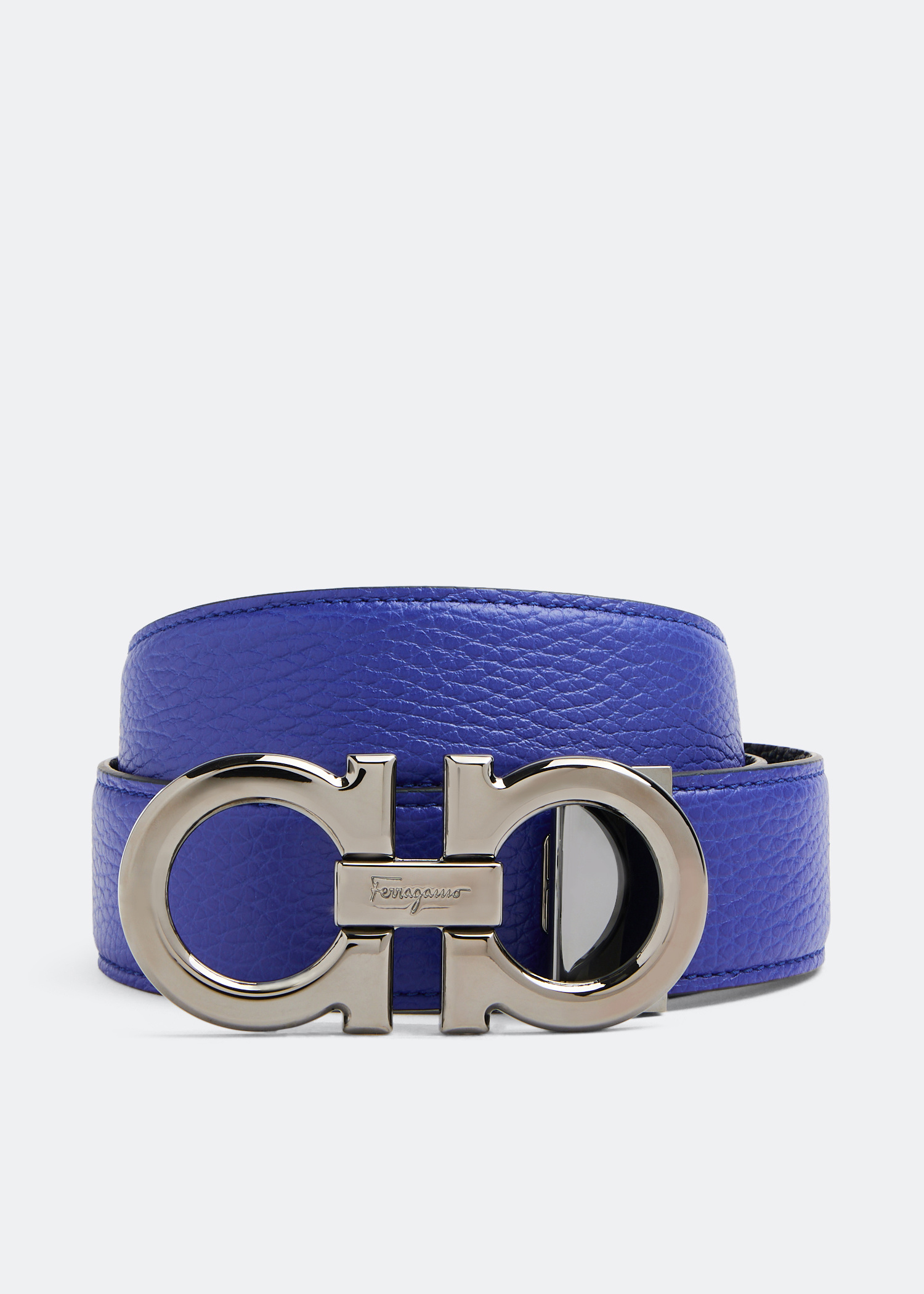 Ferragamo Reversible Gancini belt for Men - Blue in USA  display picture 1