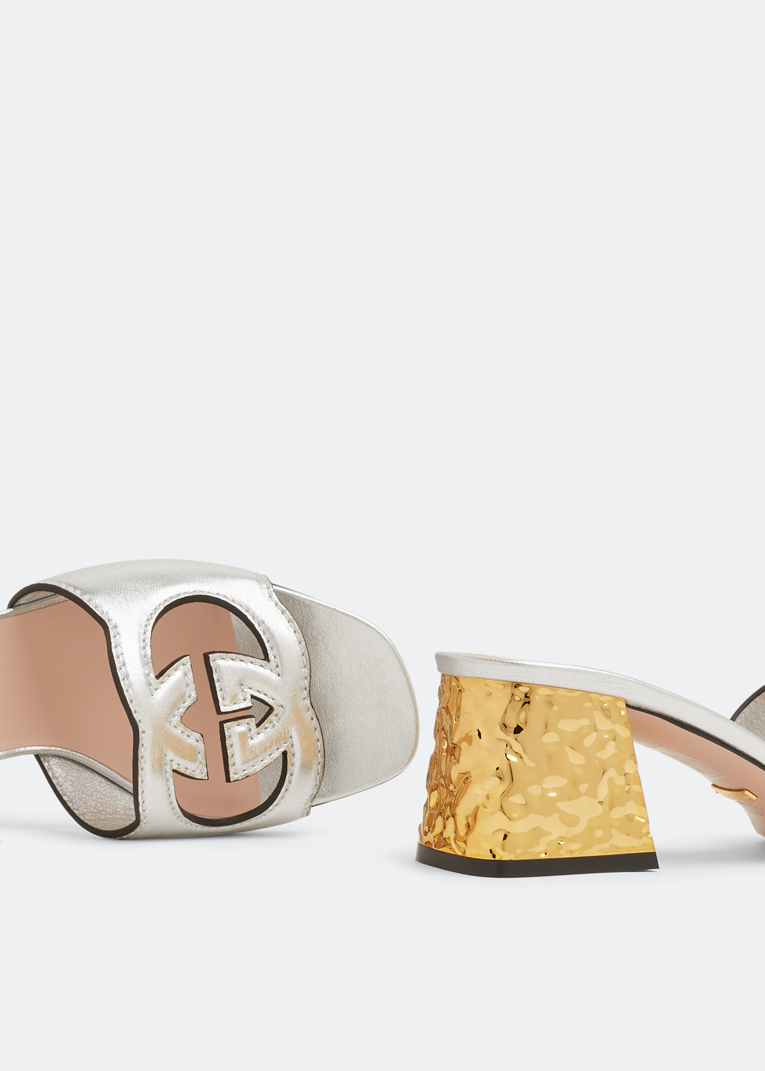 Gucci Interlocking G cut-out sandals for Women - Silver in