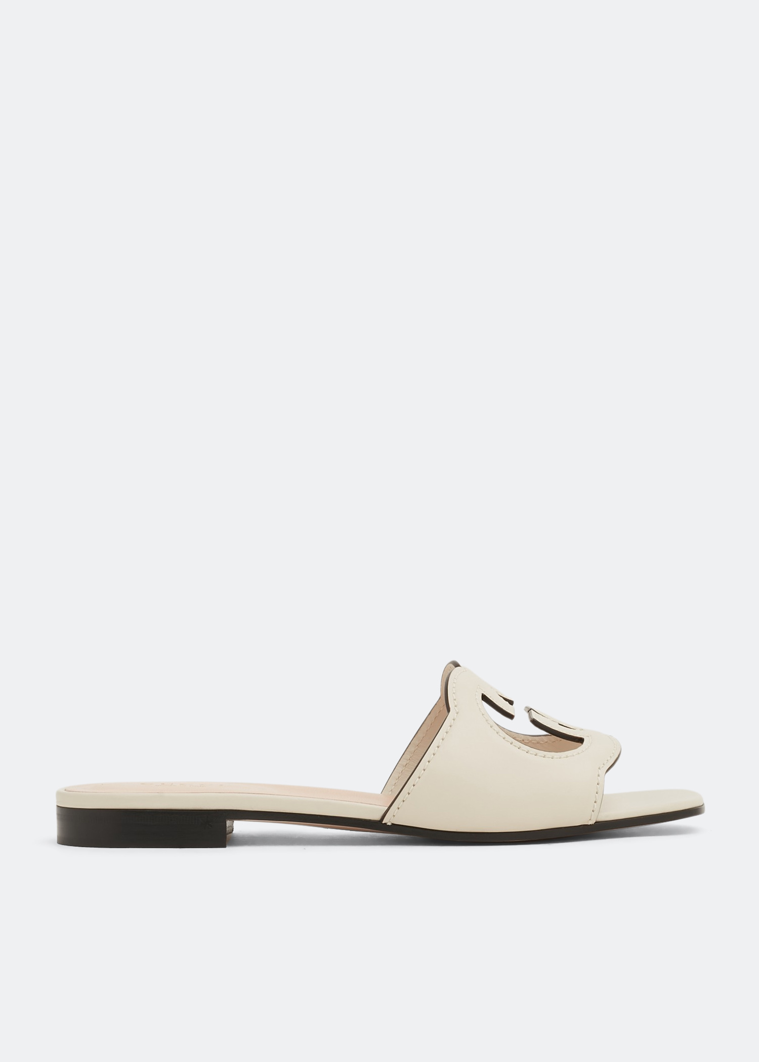 ●SUAVE GOTTI Gucci Interlocking G cut-out slide sandals for Women - White