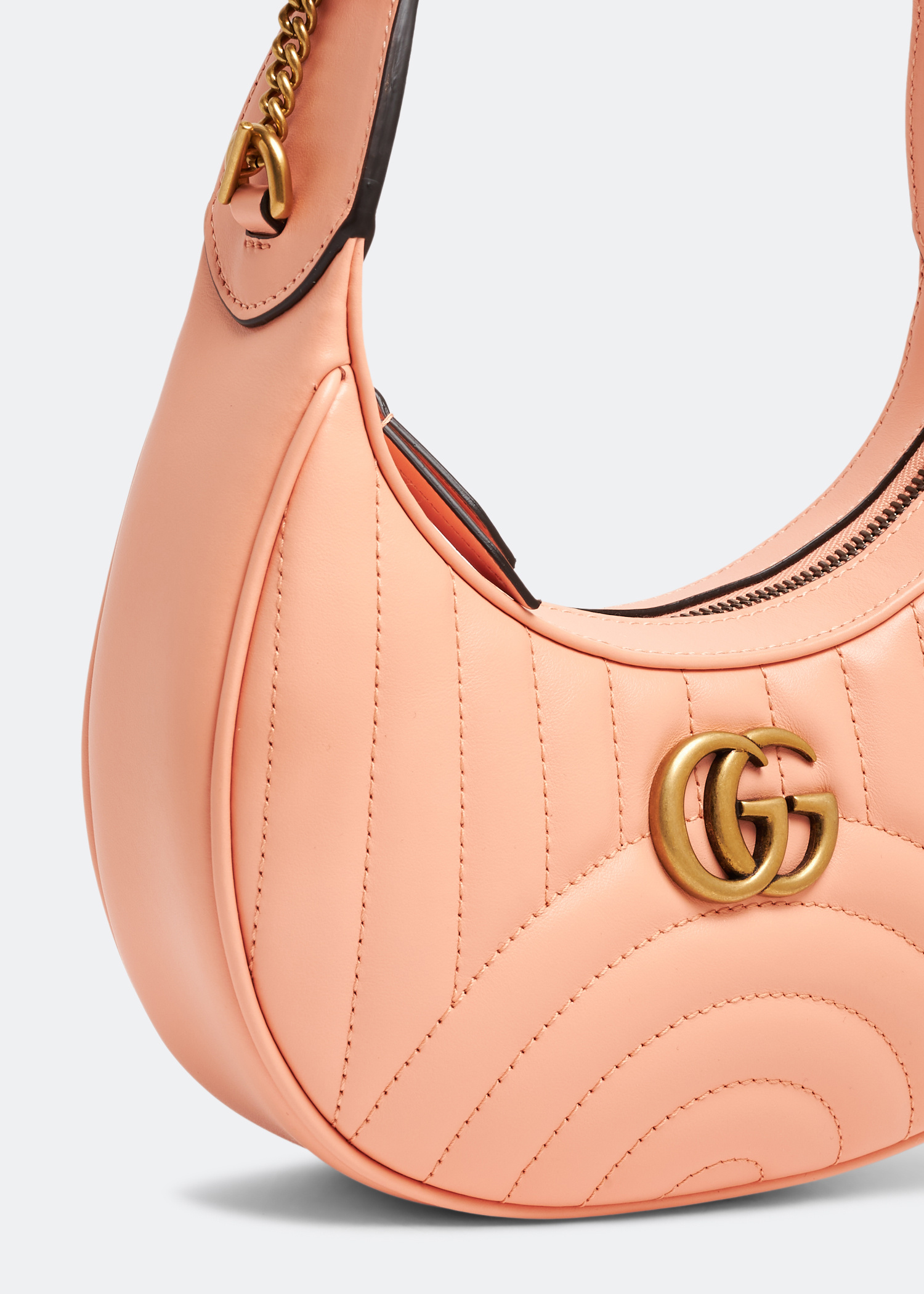 VIP【関税送料無料】希少 GUCCI HALFMOON LEATHER HANDBAG Gucci Half Moon leather shoulder bag Gucci
