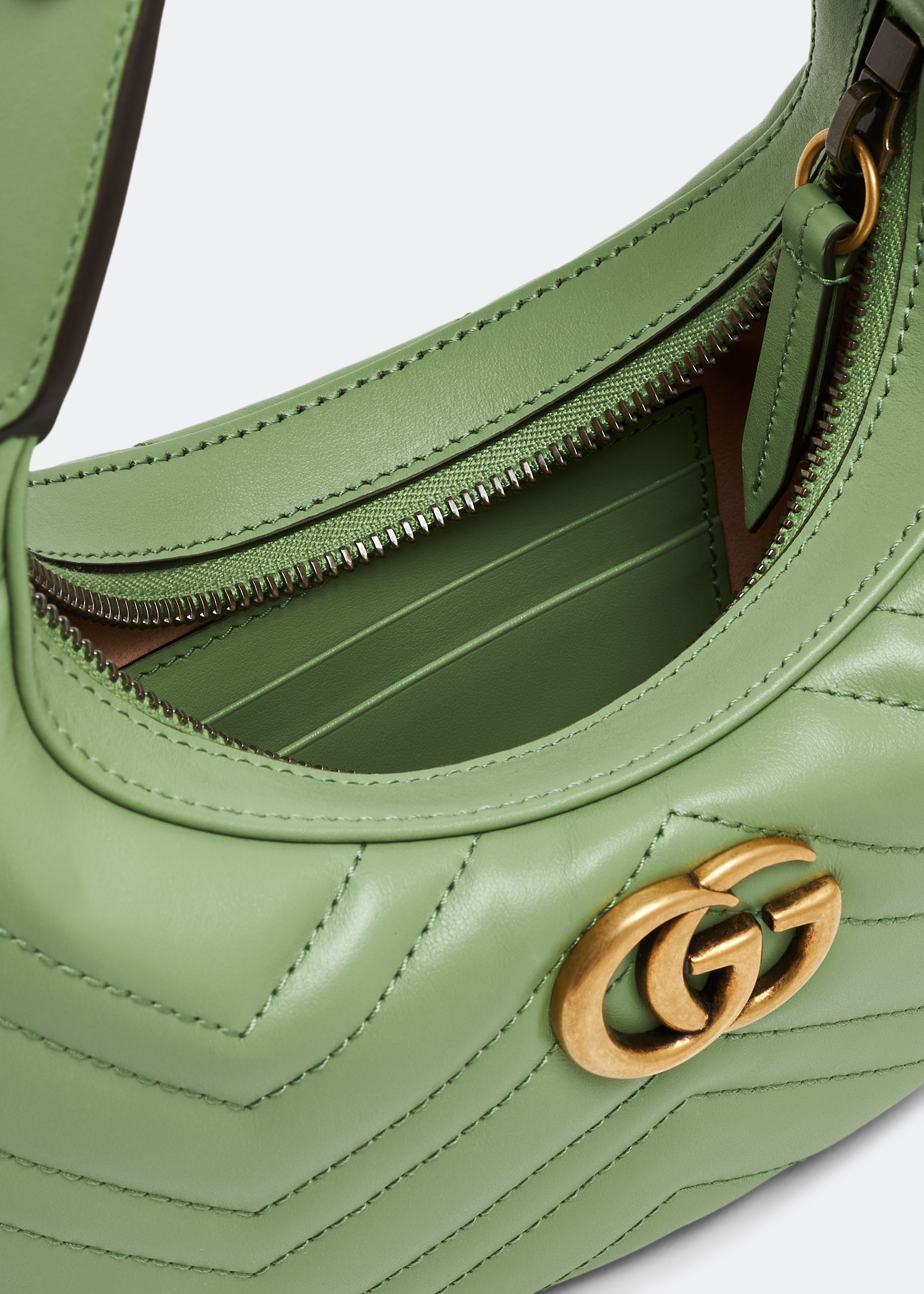 VIP【関税送料無料】希少 GUCCI HALFMOON LEATHER HANDBAG Gucci GG Marmont half-moon-shaped mini bag for Women - Pink