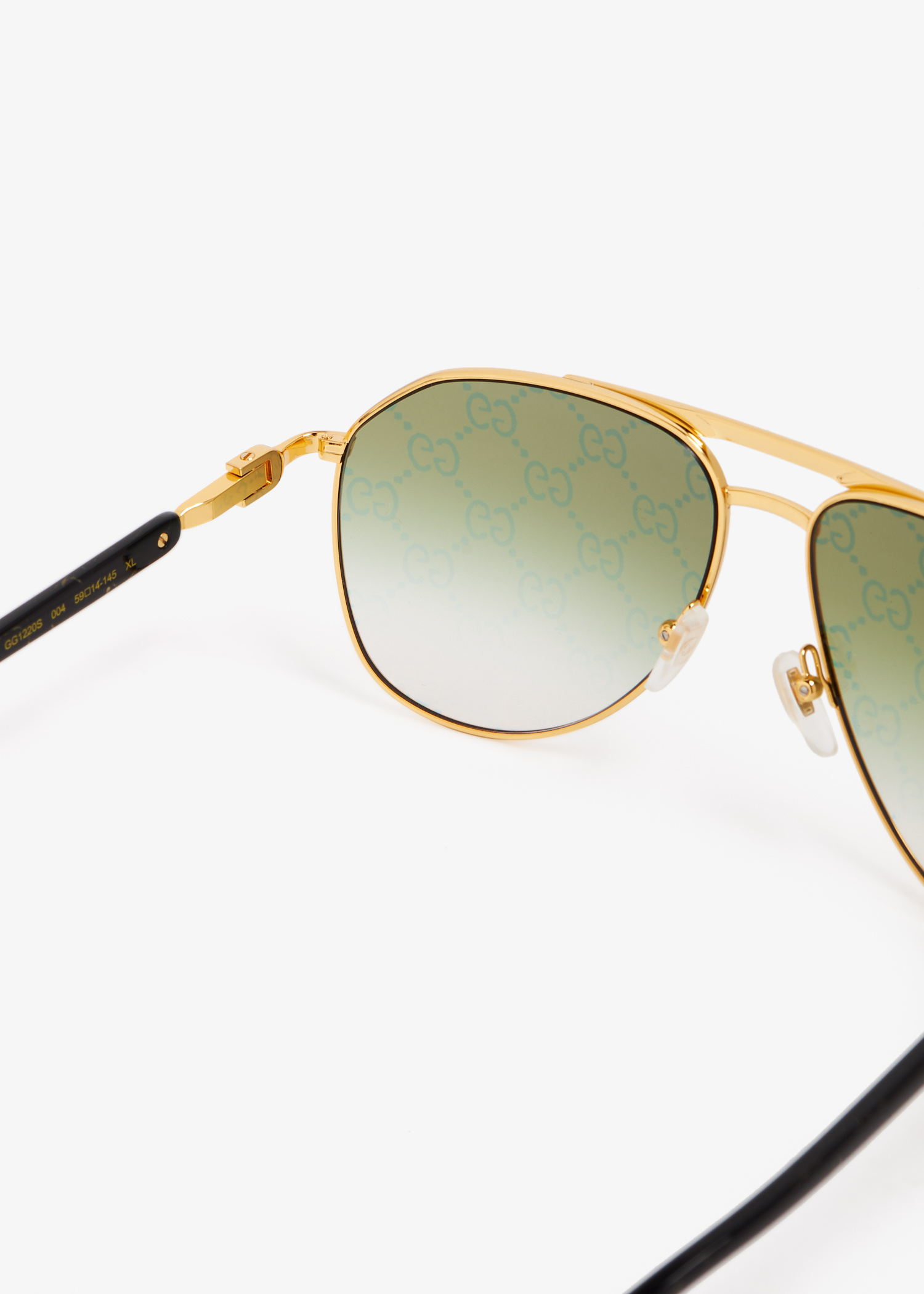 Gold Gucci Aviator Sunglasses Gucci GG1223S XL (60 - 16) with Grey lenses and Gold frame  main image 3