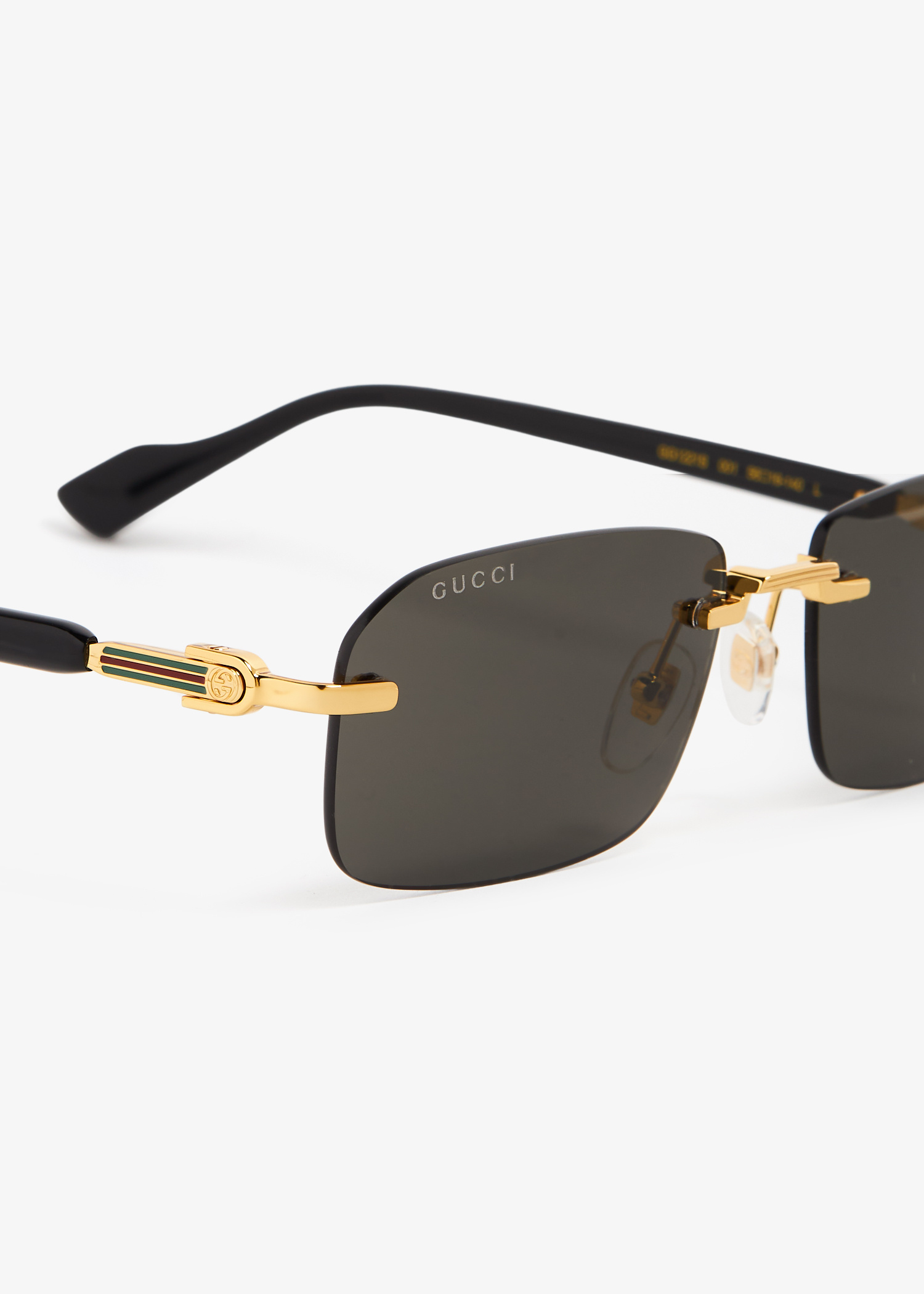 小物 GUCCI Interlocking gold frame sunglasses Gucci GG1322SA XXL (64 - 16) with Grey lenses and Gold frame