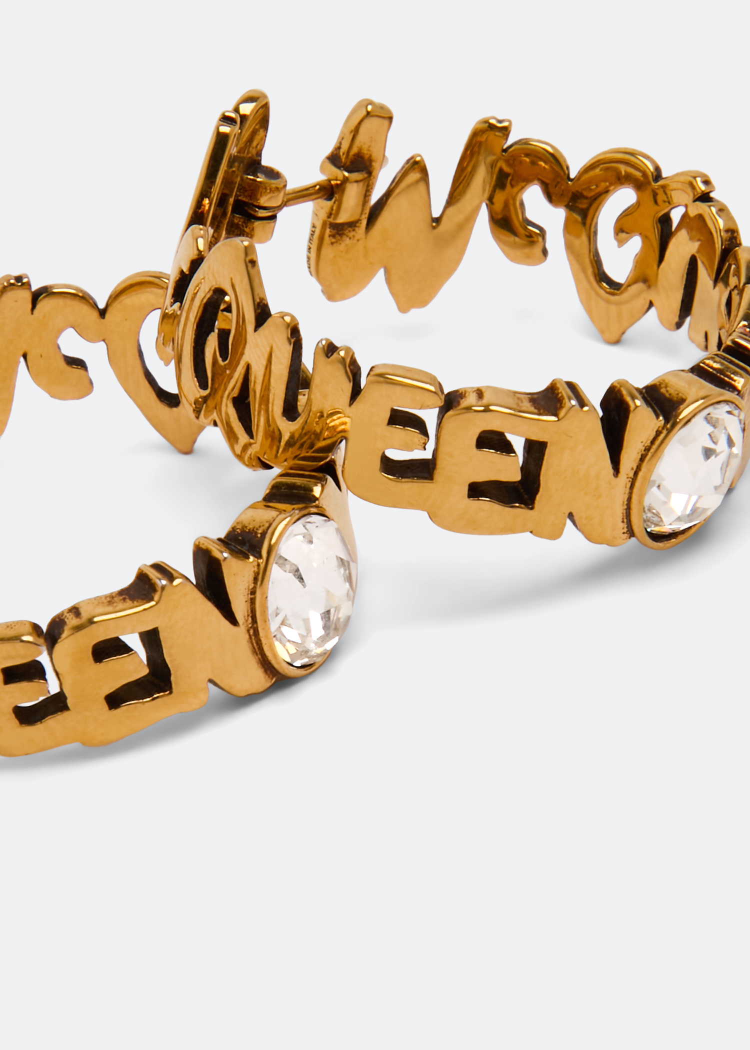 McQueen Graffiti hoop earrings for Women - Gold in UAE
