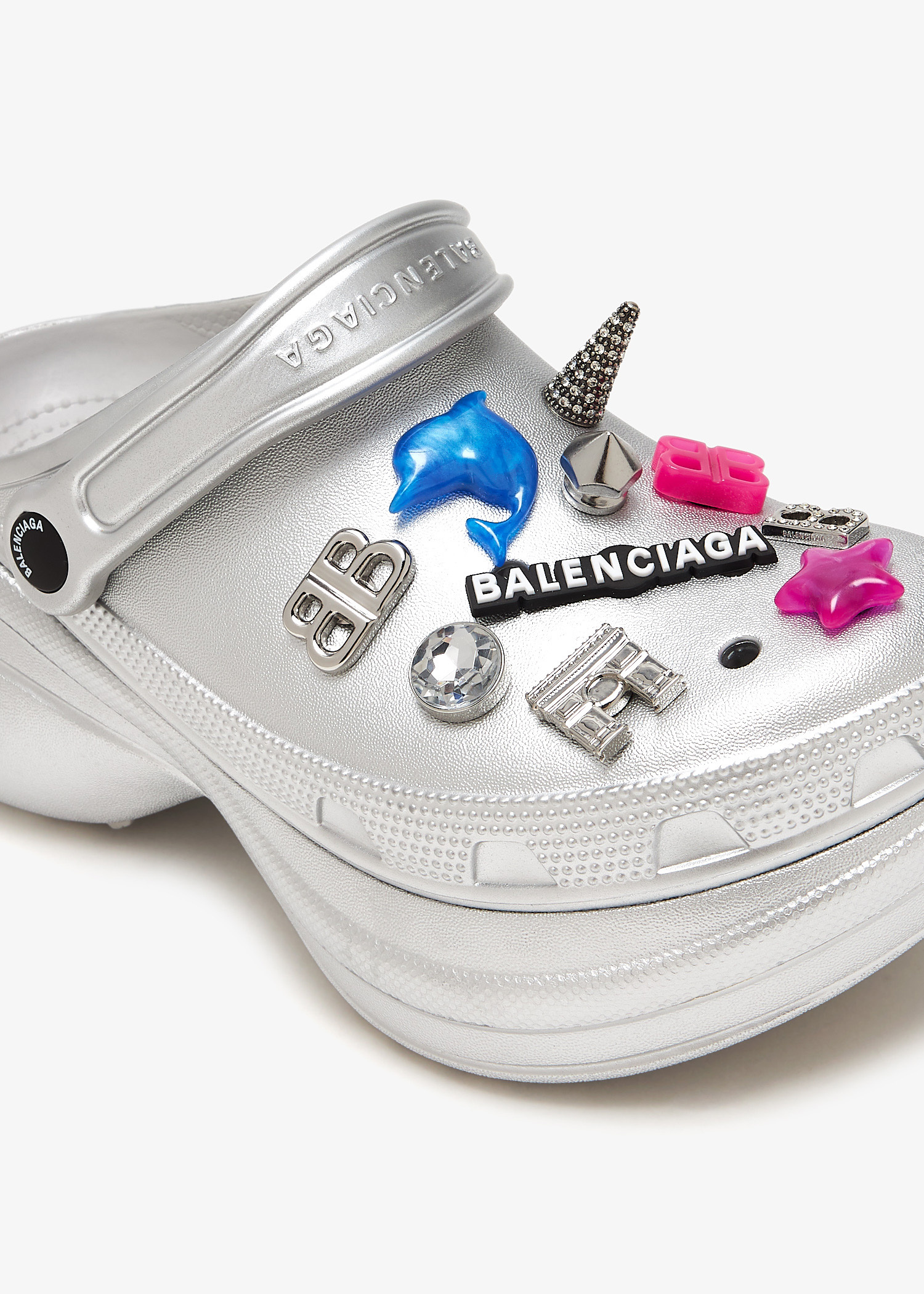 Balenciaga x Crocs Jibbitz mules for Women - Silver in KSA