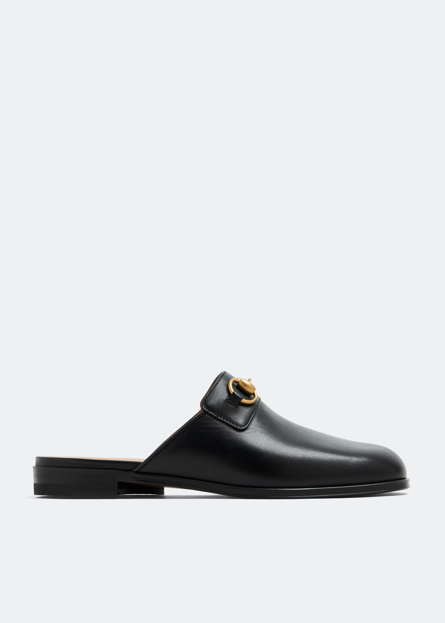 GUCCI ブラック ストラップミュール Shop Gucci Women's mule with Horsebit at Beverly Center in
