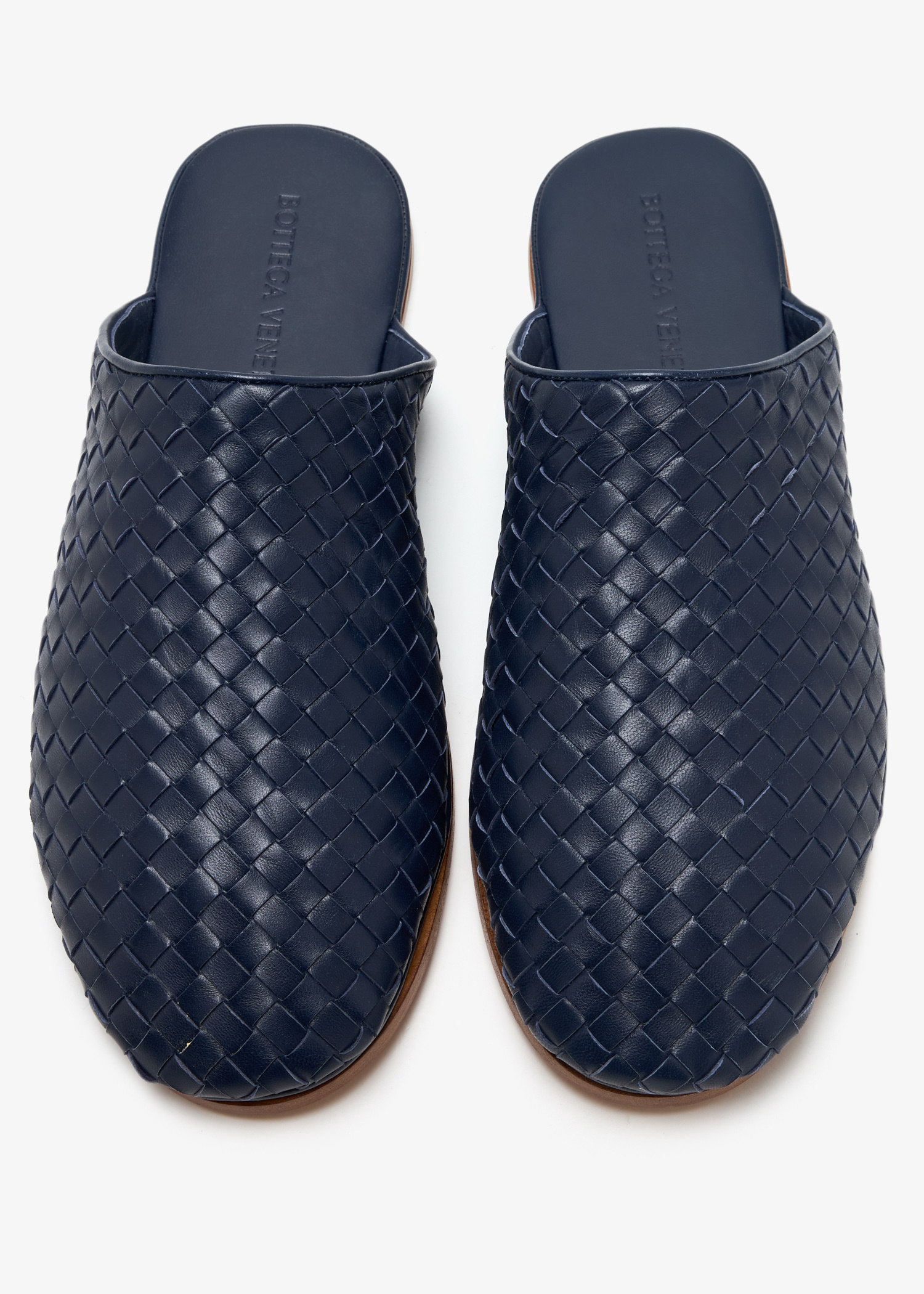 Bottega Veneta Sunday slipper size 38 navy slides Bottega Veneta: Navy Sunday Slippers | SSENSE main image 2