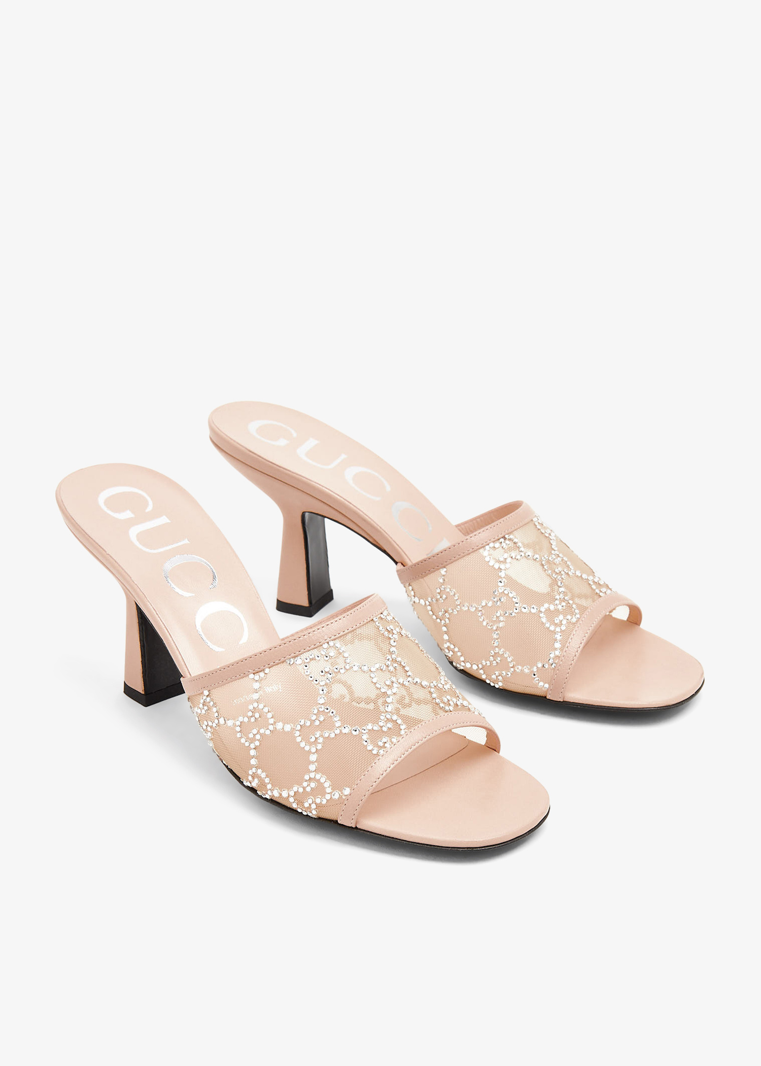 ☆新品☆GUCCI★20/21秋冬】MID-HEEL SLIDE W CHAIN Gucci GG mid-heel slide sandals for Women - Pink in UAE