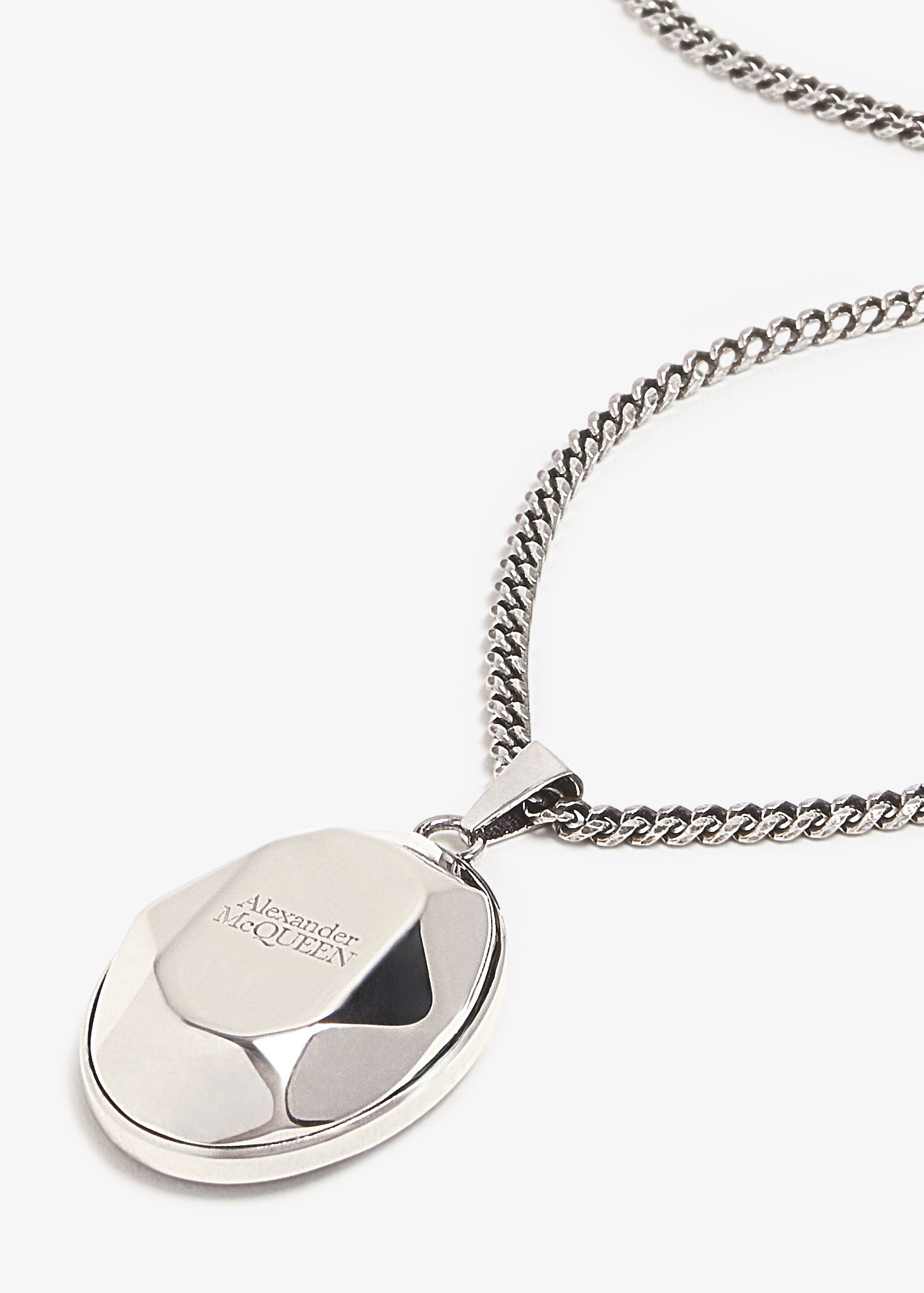 McQueen Faceted stone necklace for Men - Silver in USA | Level Shoes