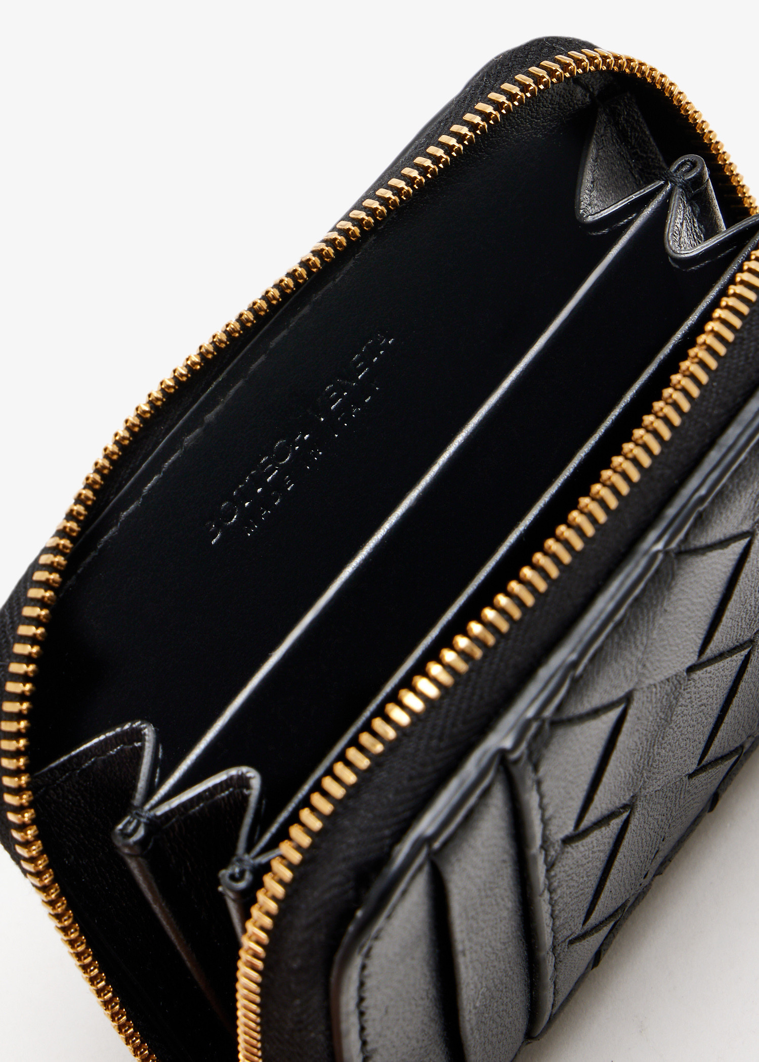 Bottega Veneta Intrecciato zipped coin purse for Women - Black in