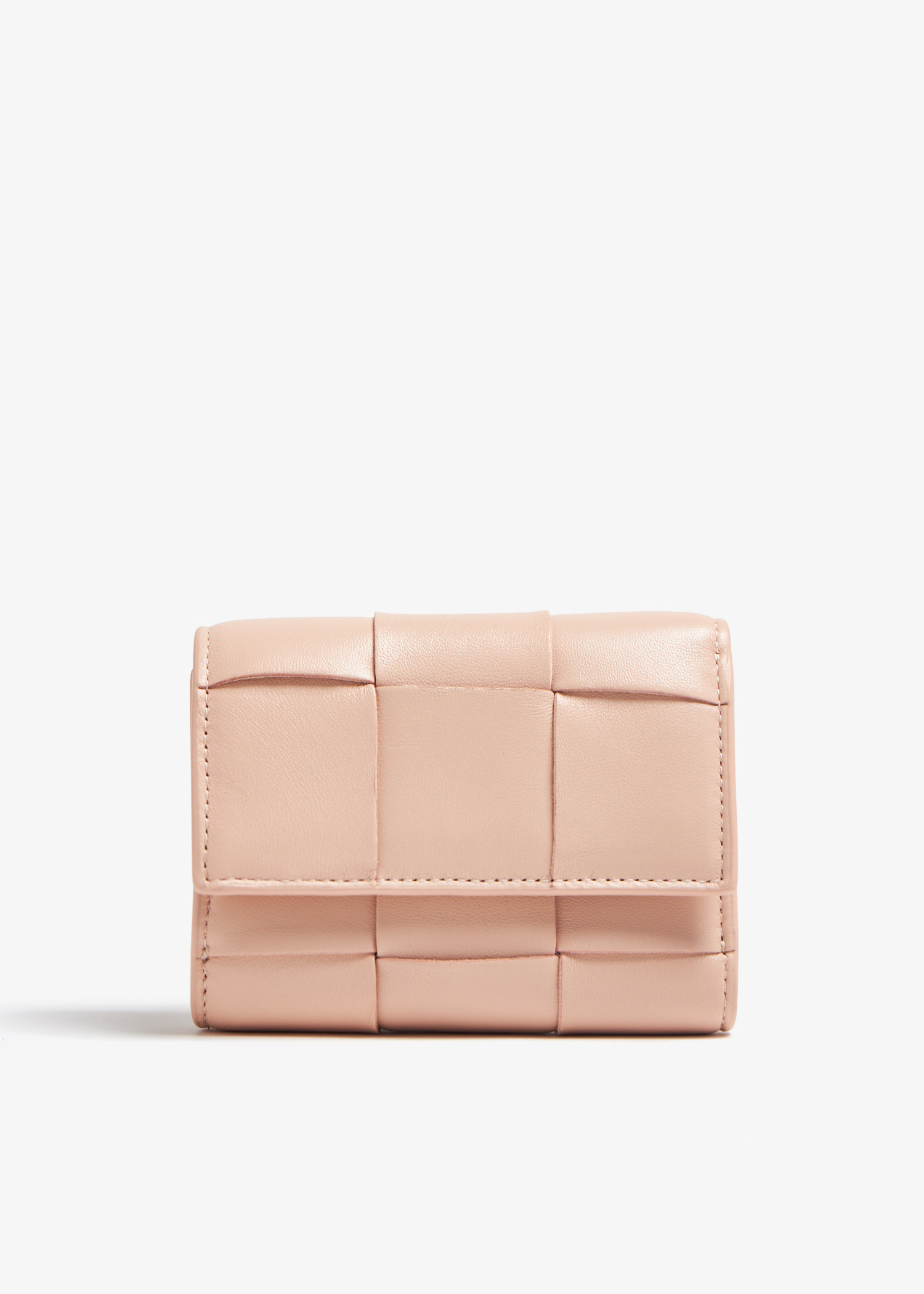 Bottega Veneta Cassette tri-fold zip wallet for Women - Pink