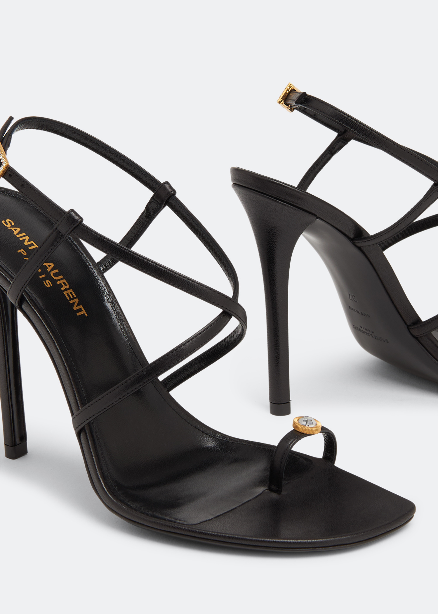 Saint Laurent Date heel sandals for Women - Black in UAE