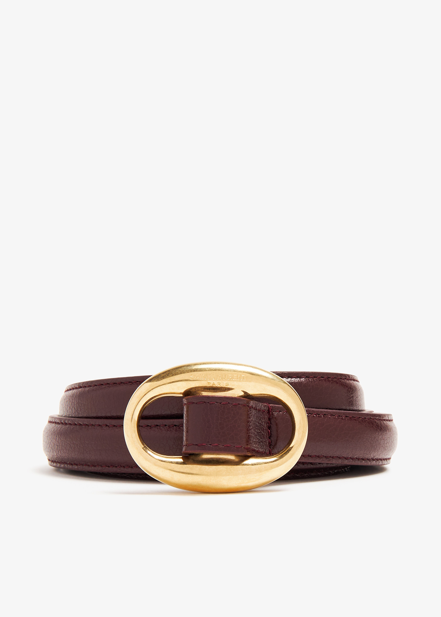 ベルト Saint Laurent OVAL BUCKLE BELT Saint Laurent Oval Buckle Thin Belt In Smooth Leather | Saks