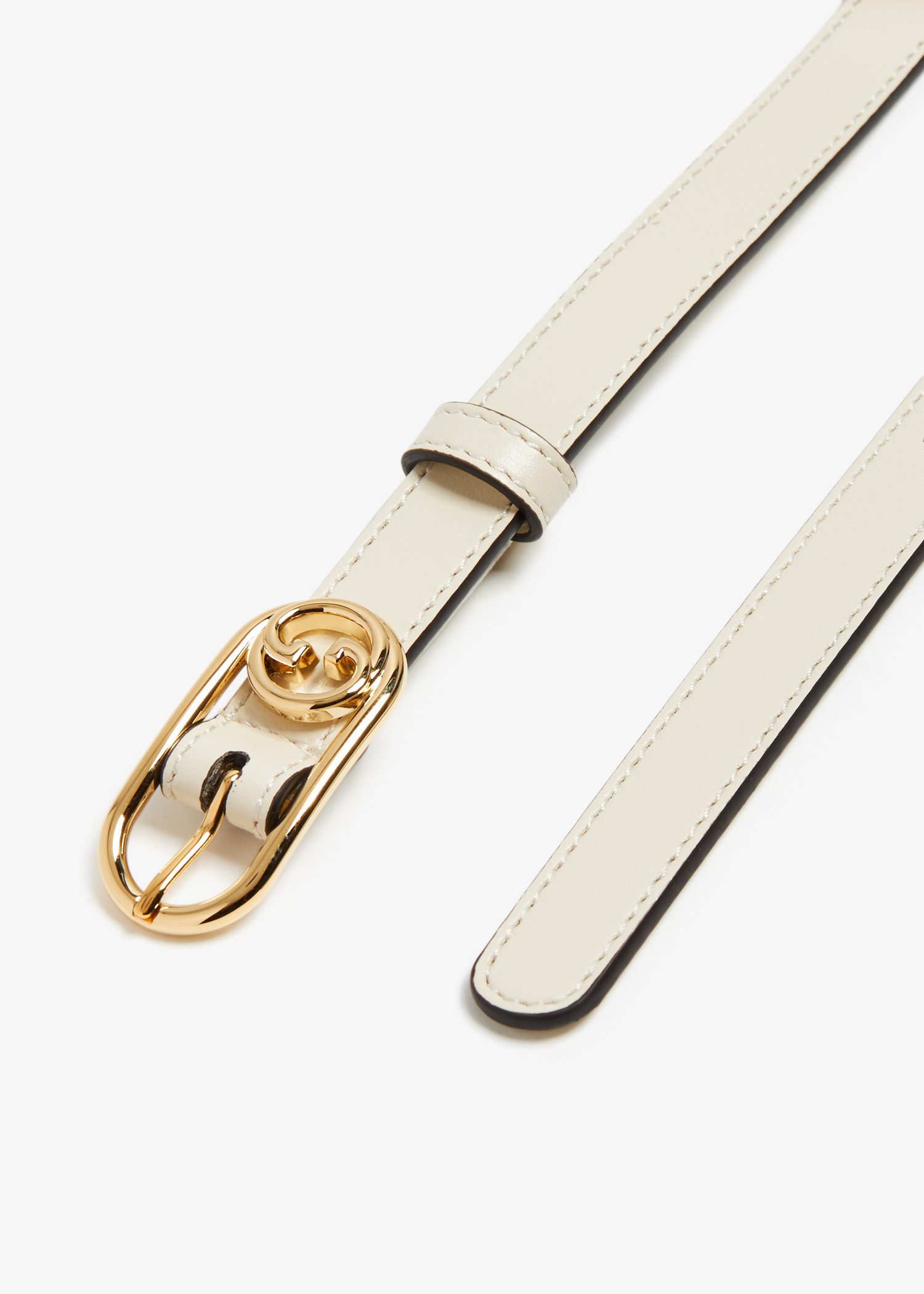 Gucci Round Interlocking G thin belt for Women - White in UAE