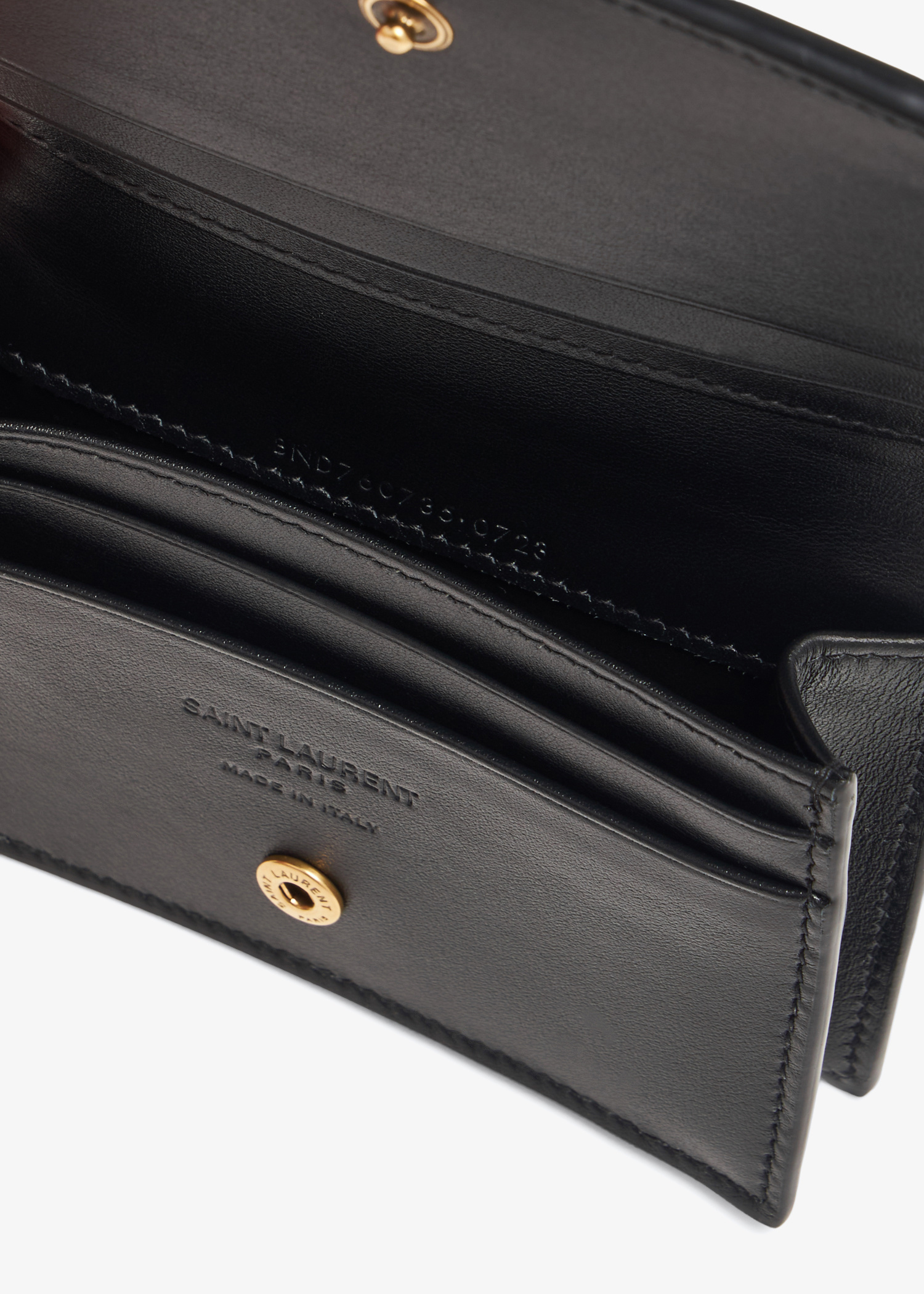 小物 SAINT LAURENT business card case Saint Laurent Business Card Holder With Flap In Grain De