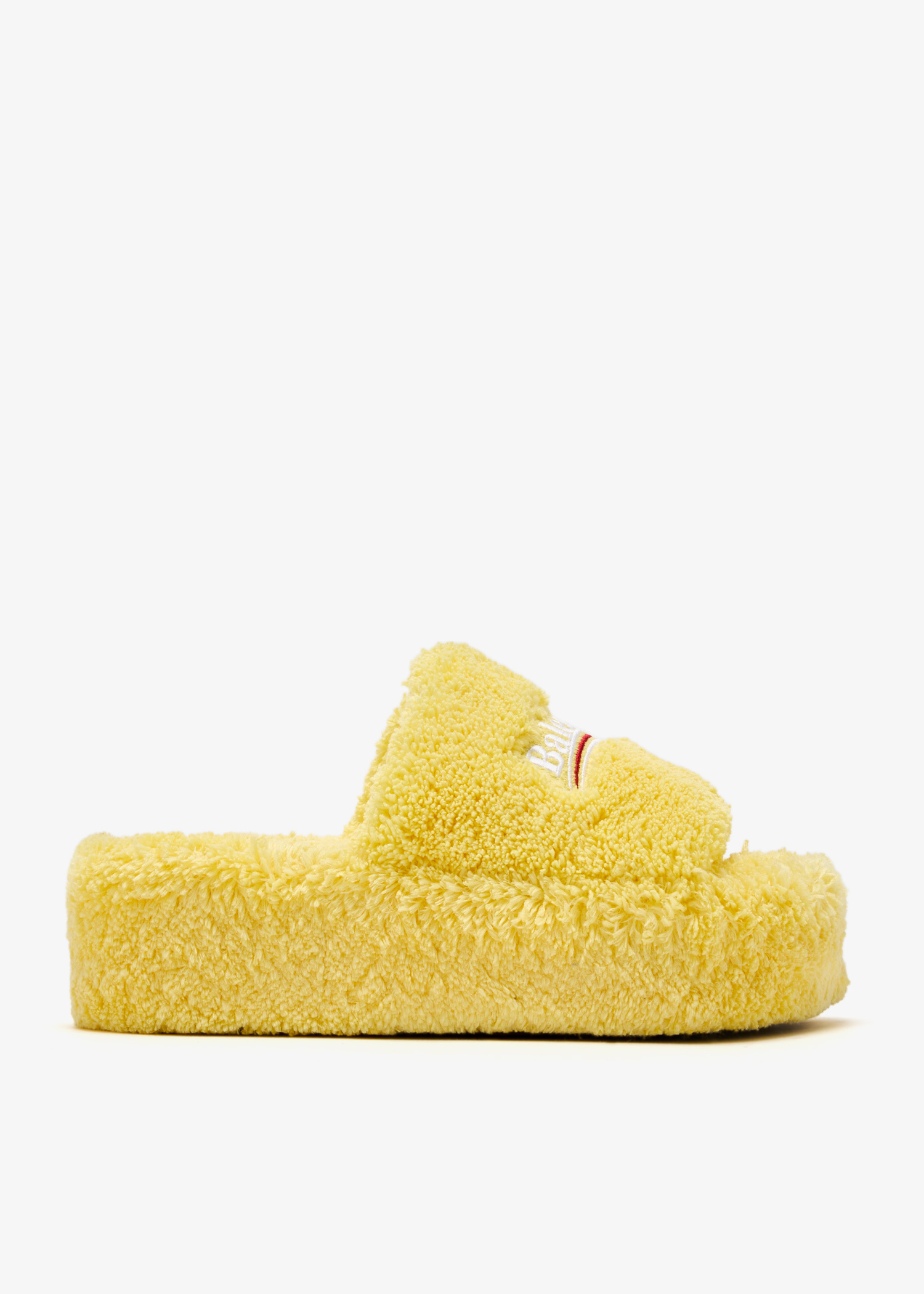 Balenciaga Furry platform slide sandals for Women - Yellow in USA
