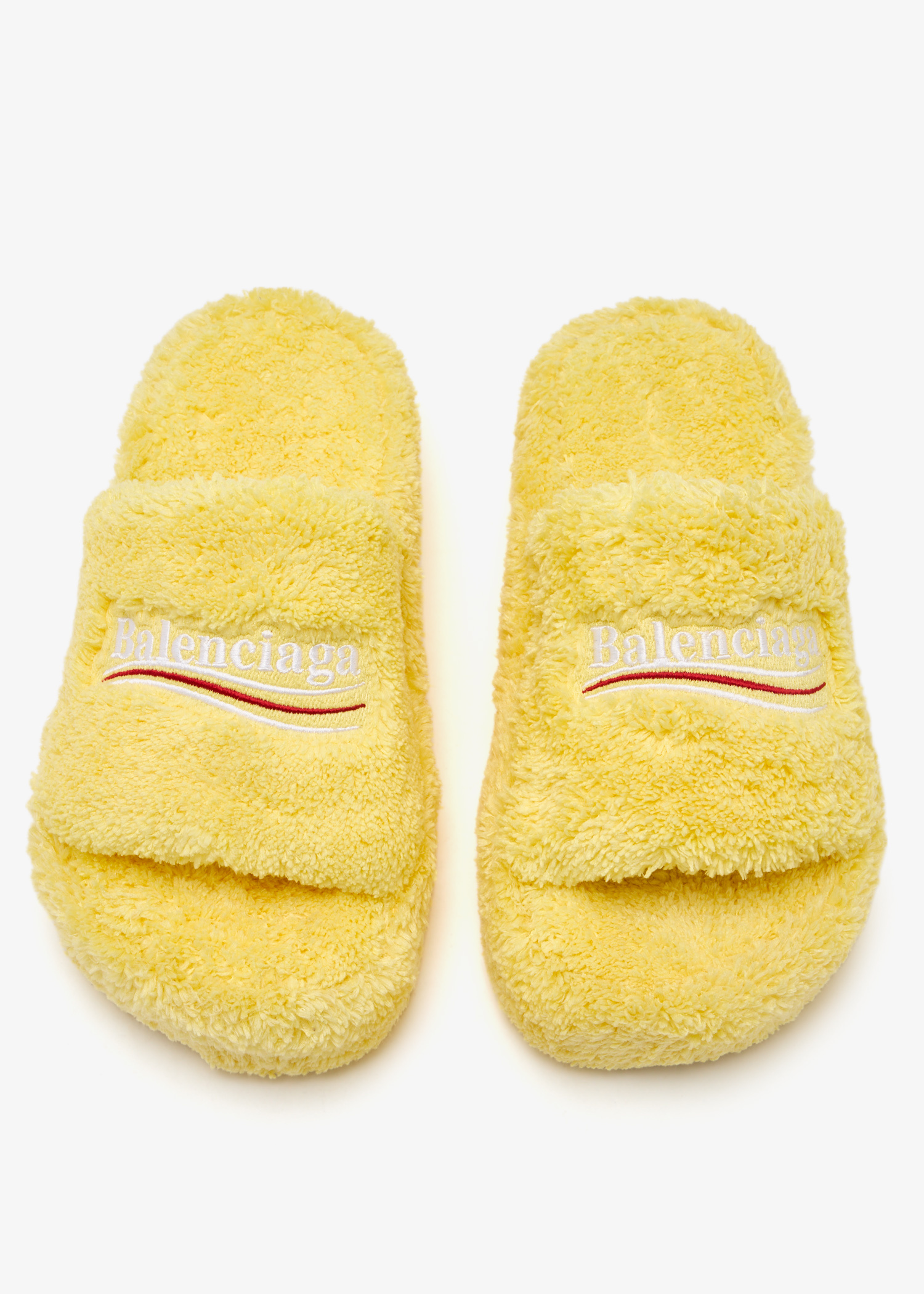 Balenciaga Furry platform slide sandals for Women - Yellow in USA