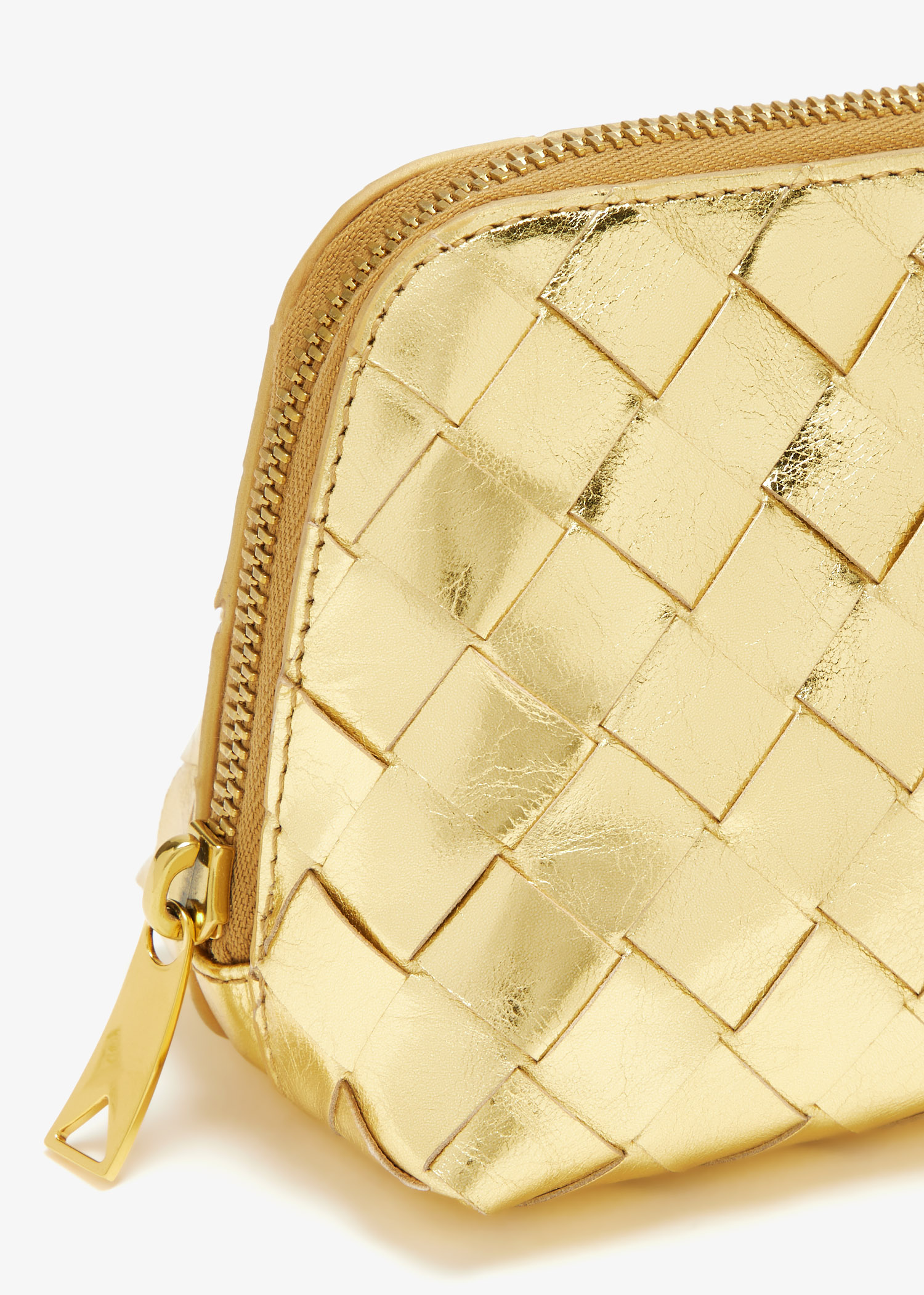 Bottega Veneta Small half-moon beauty pouch for Women - Gold