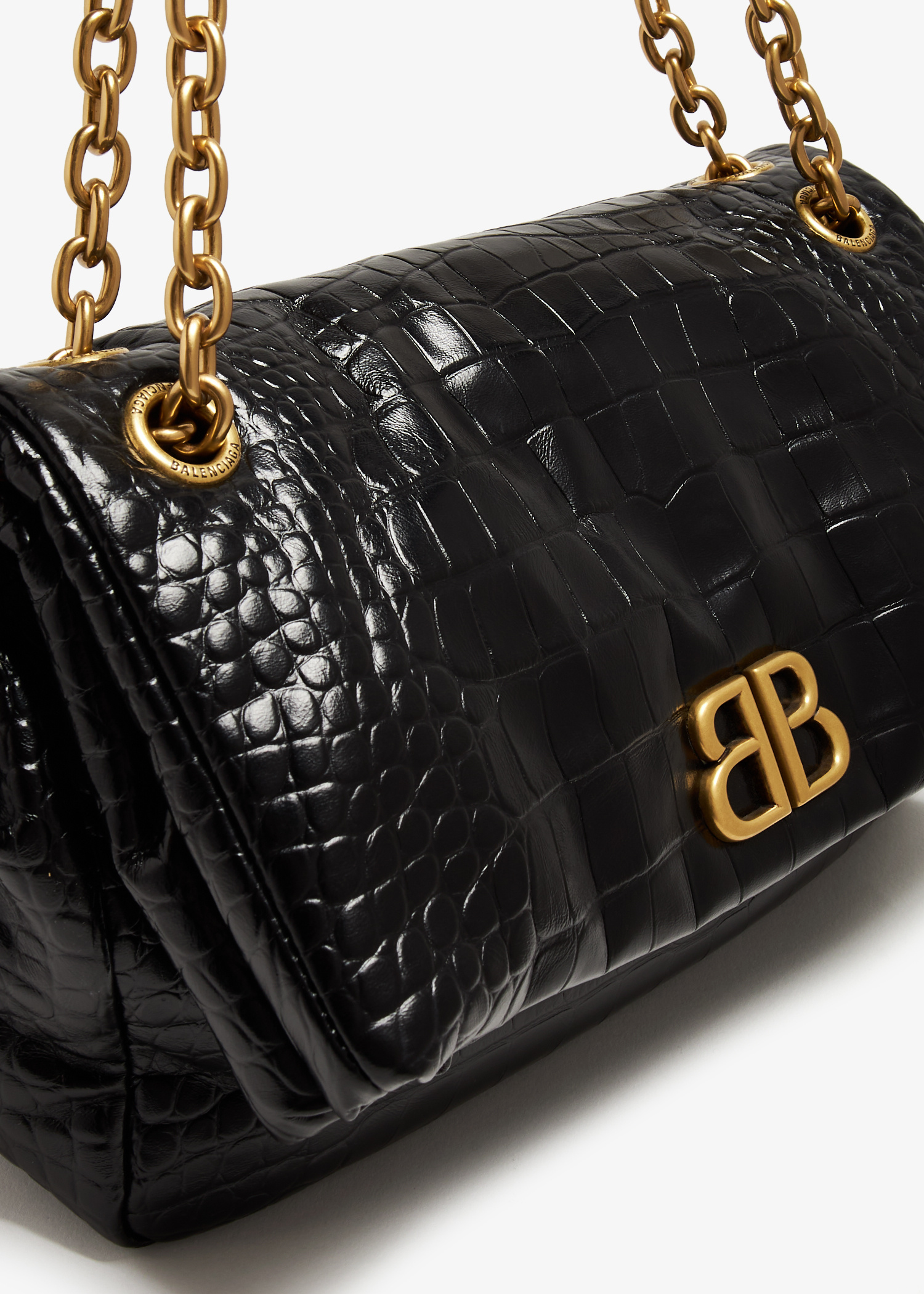 BALENCIAGA monaco small ゴールド　値下げ✖︎ Balenciaga Monaco small chain bag for Women - Black in USA | Level