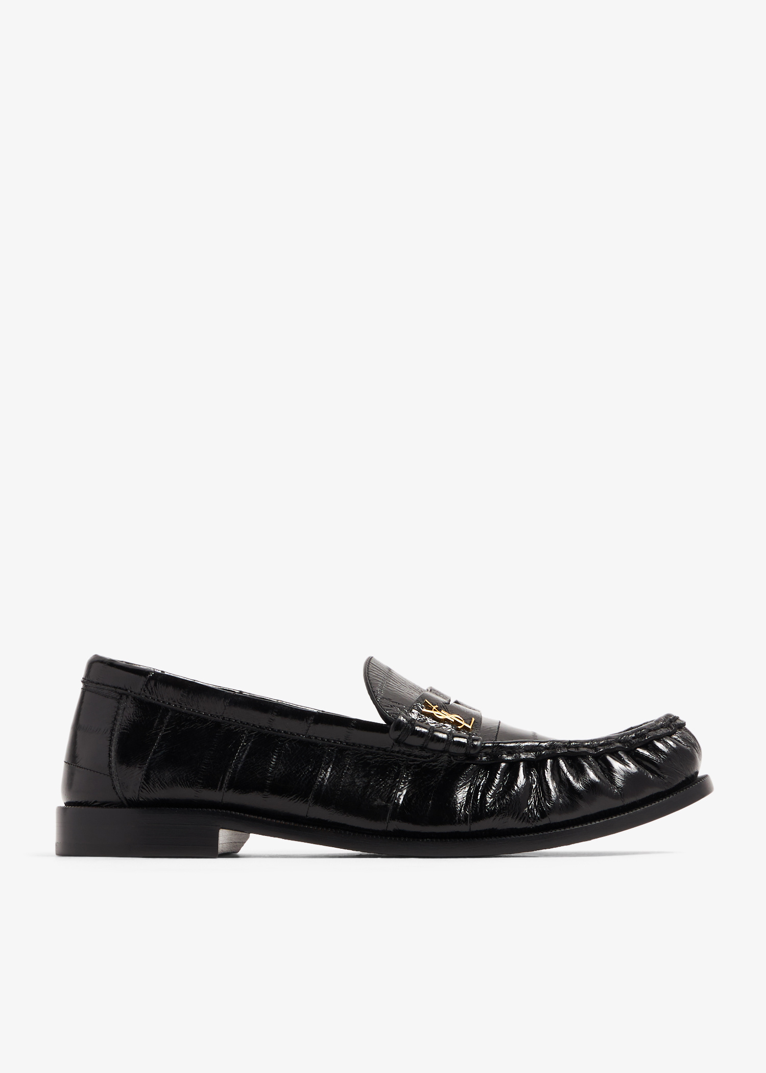 ローファー・オックスフォード Saint Laurent Black Leather Loafer With Monogram Saint Laurent Le Loafer Monogram Leather Penny Slippers