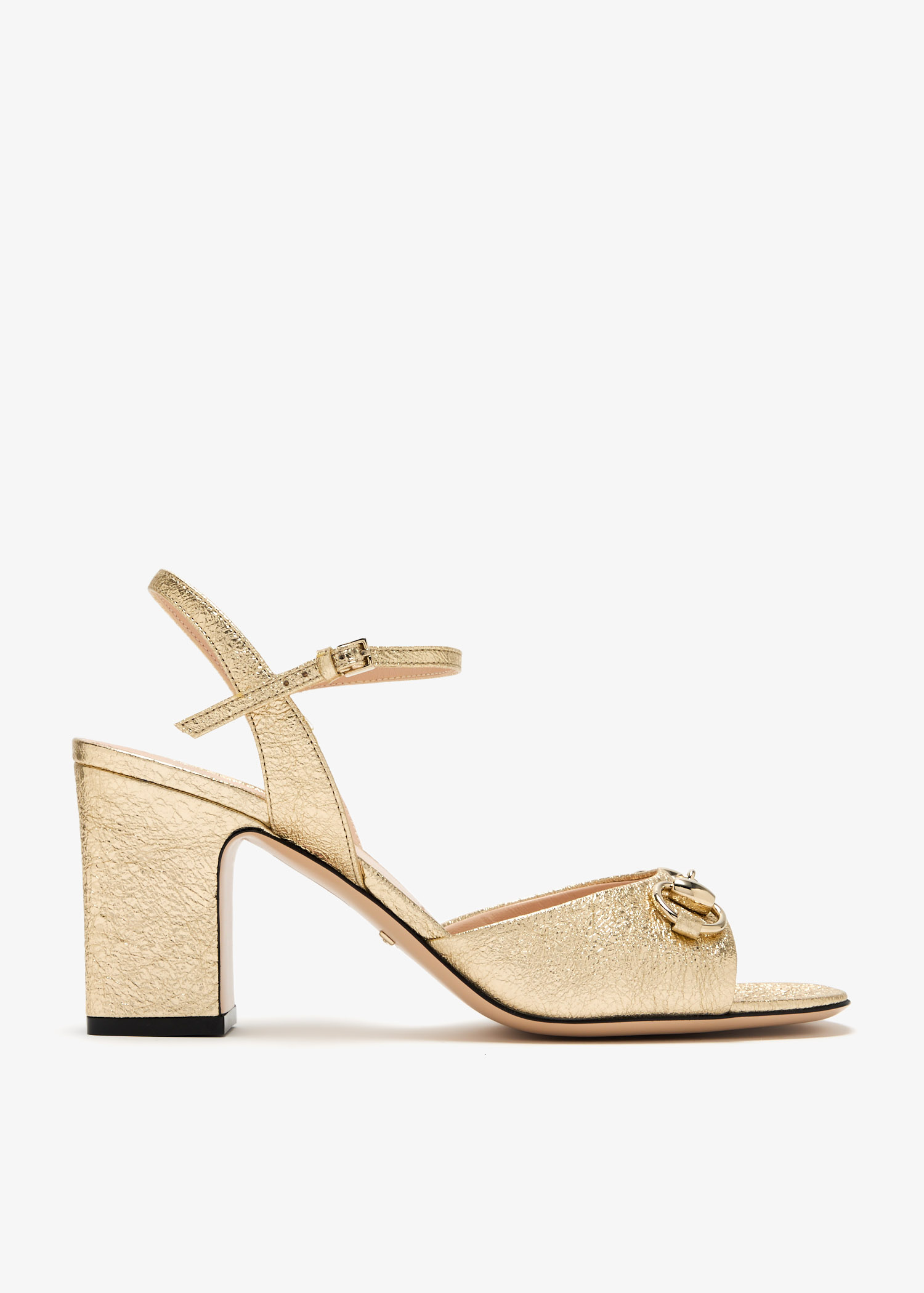 GUCCI  ゴールドスタッズミュール　37 Gucci Python Embossed Horsebit Mule Sandals - Size 37