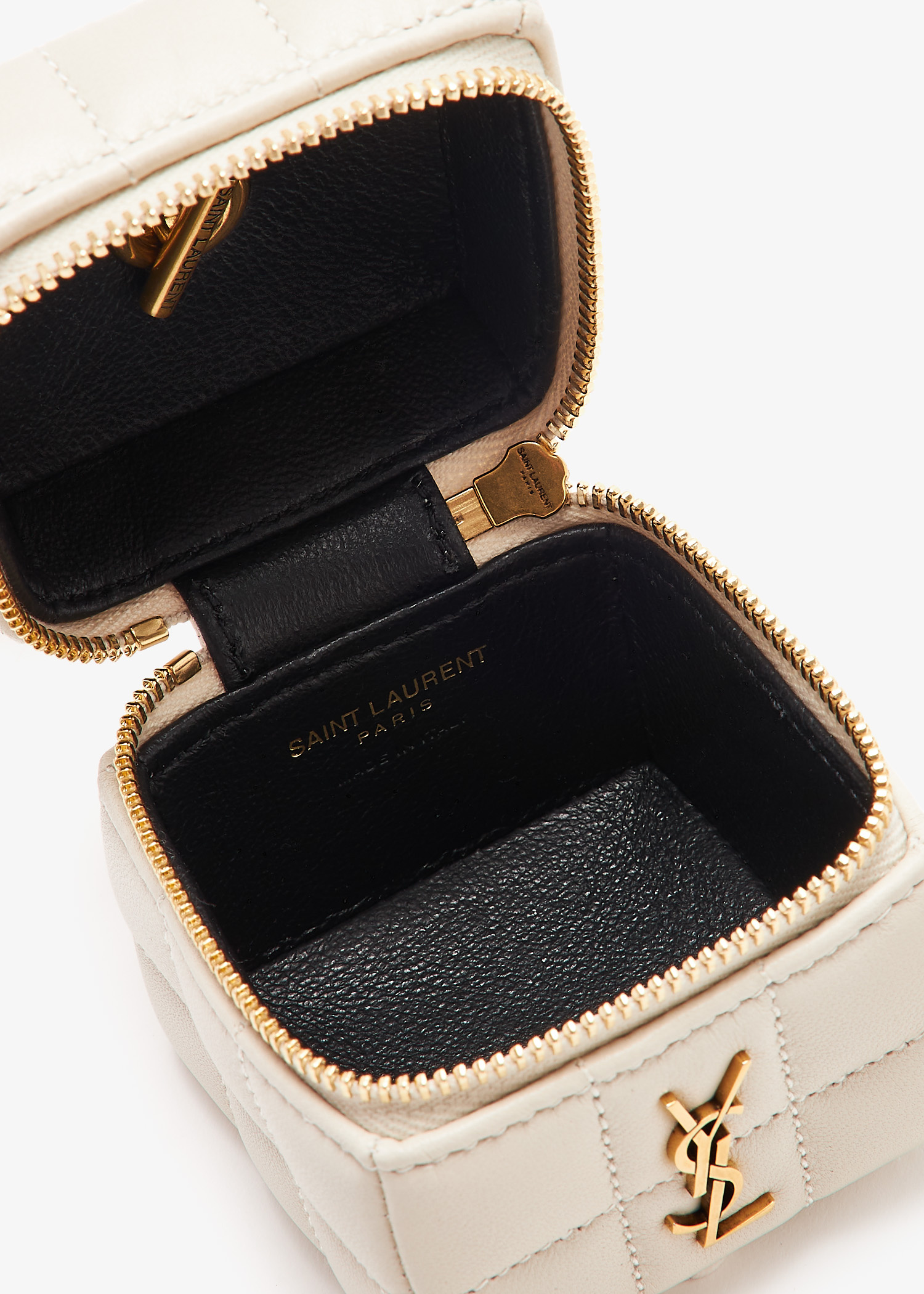 Saint Laurent Cassandre mini cube bag charm for Women