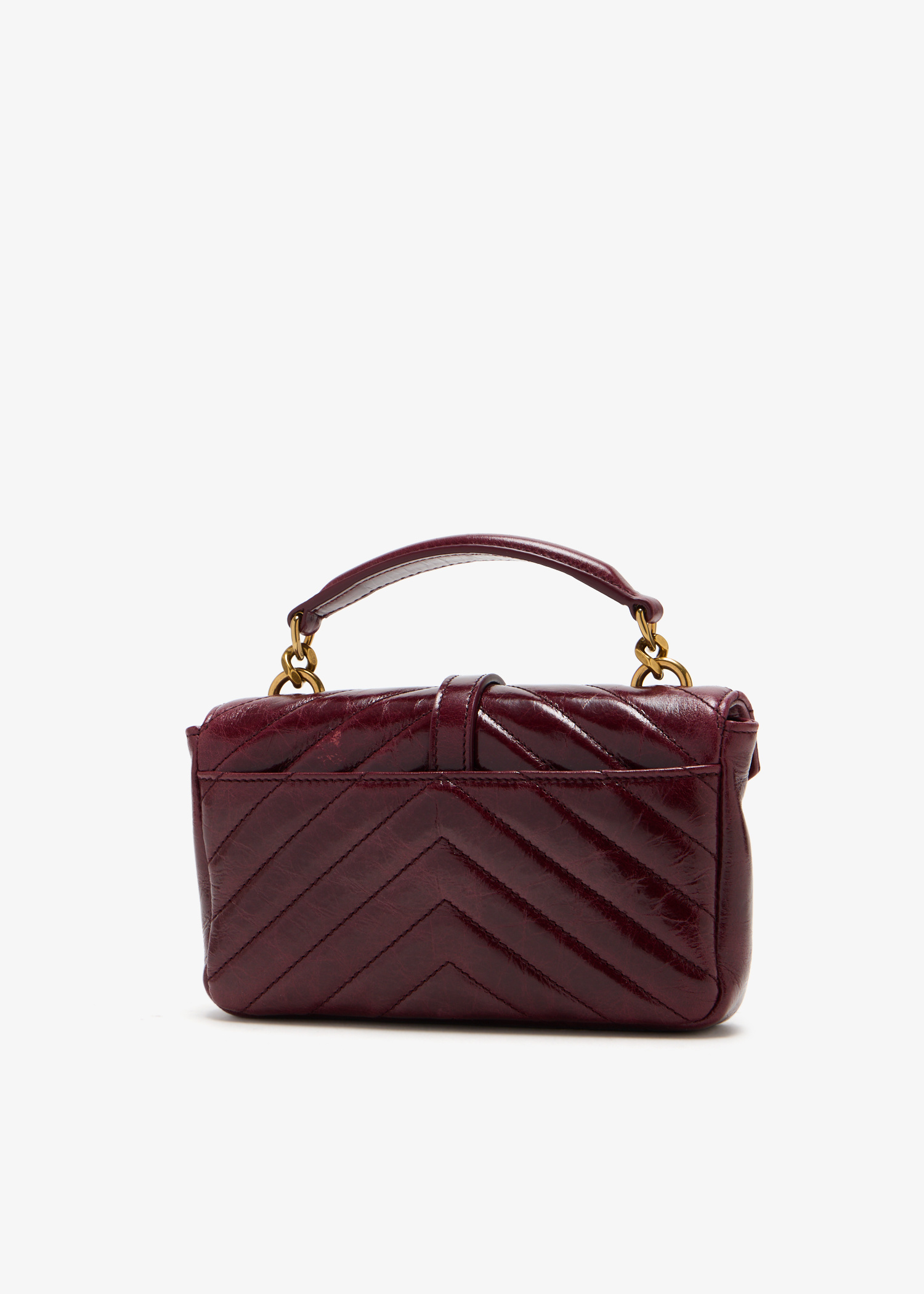Saint Laurent College mini chain bag for Women - Burgundy in