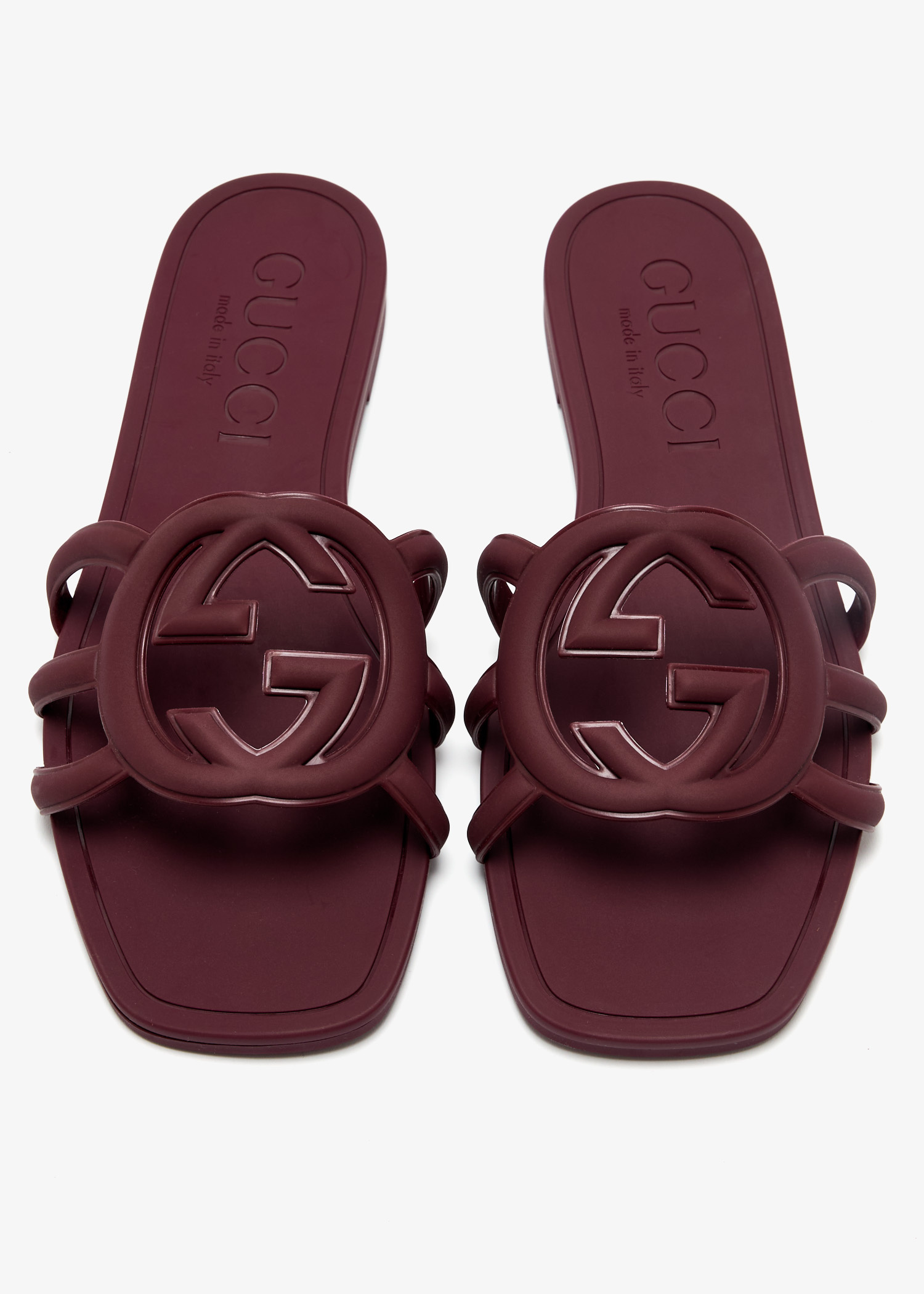 Gucci Interlocking G rubber slide sandals for Women Gucci Interlocking G rubber slide sandals for Women