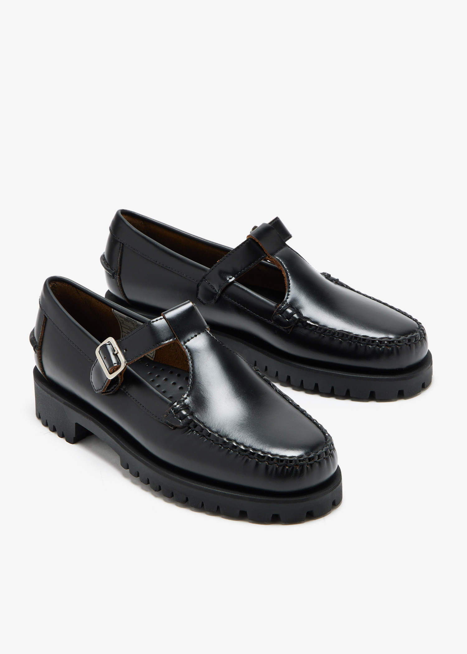 Sebago Georgina Lug sandal loafers for Women - Black in
