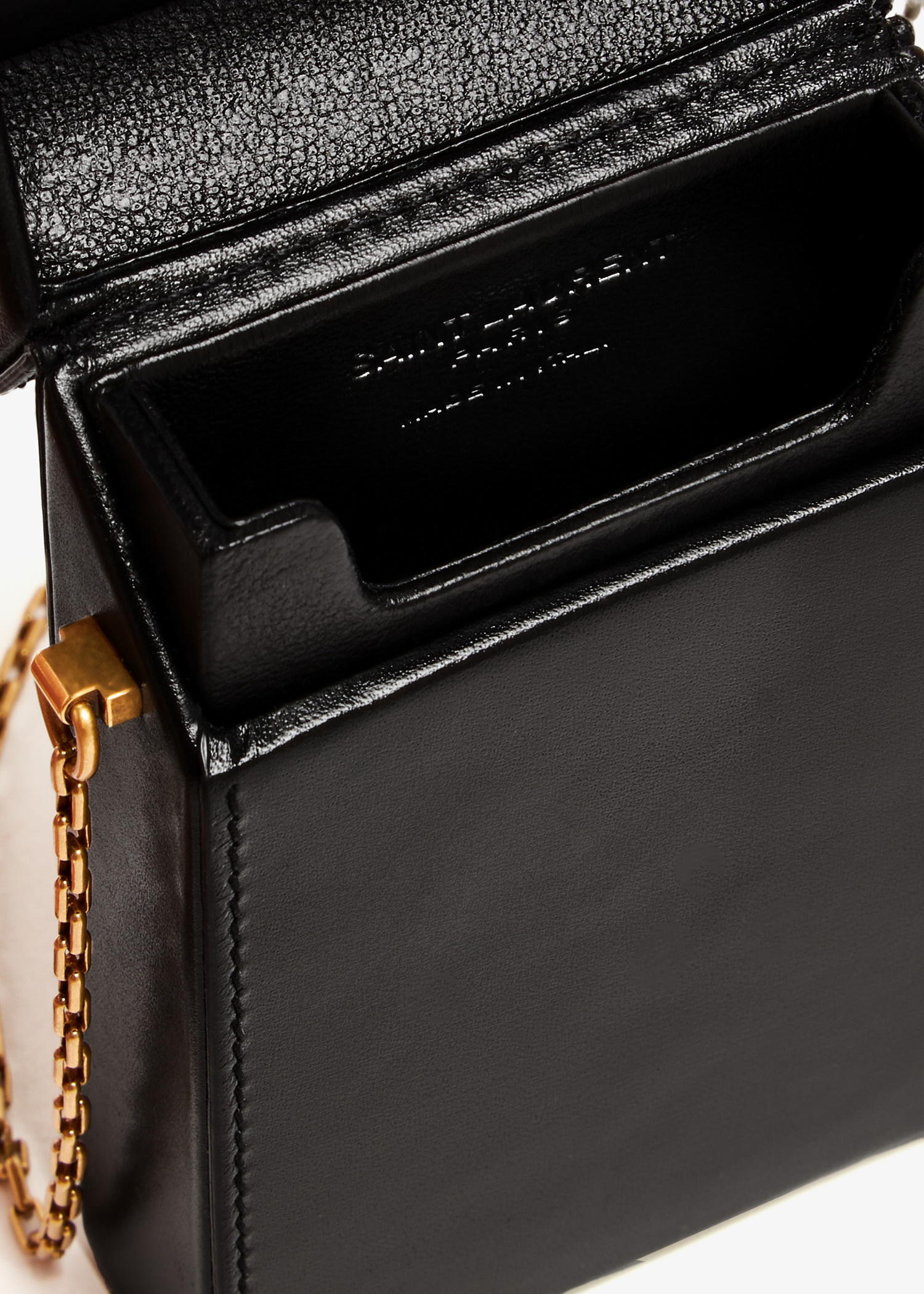 希少タグ付SAINT LAURENTジレXS日本製 Saint Laurent Leather cigarette case for Women - Black in