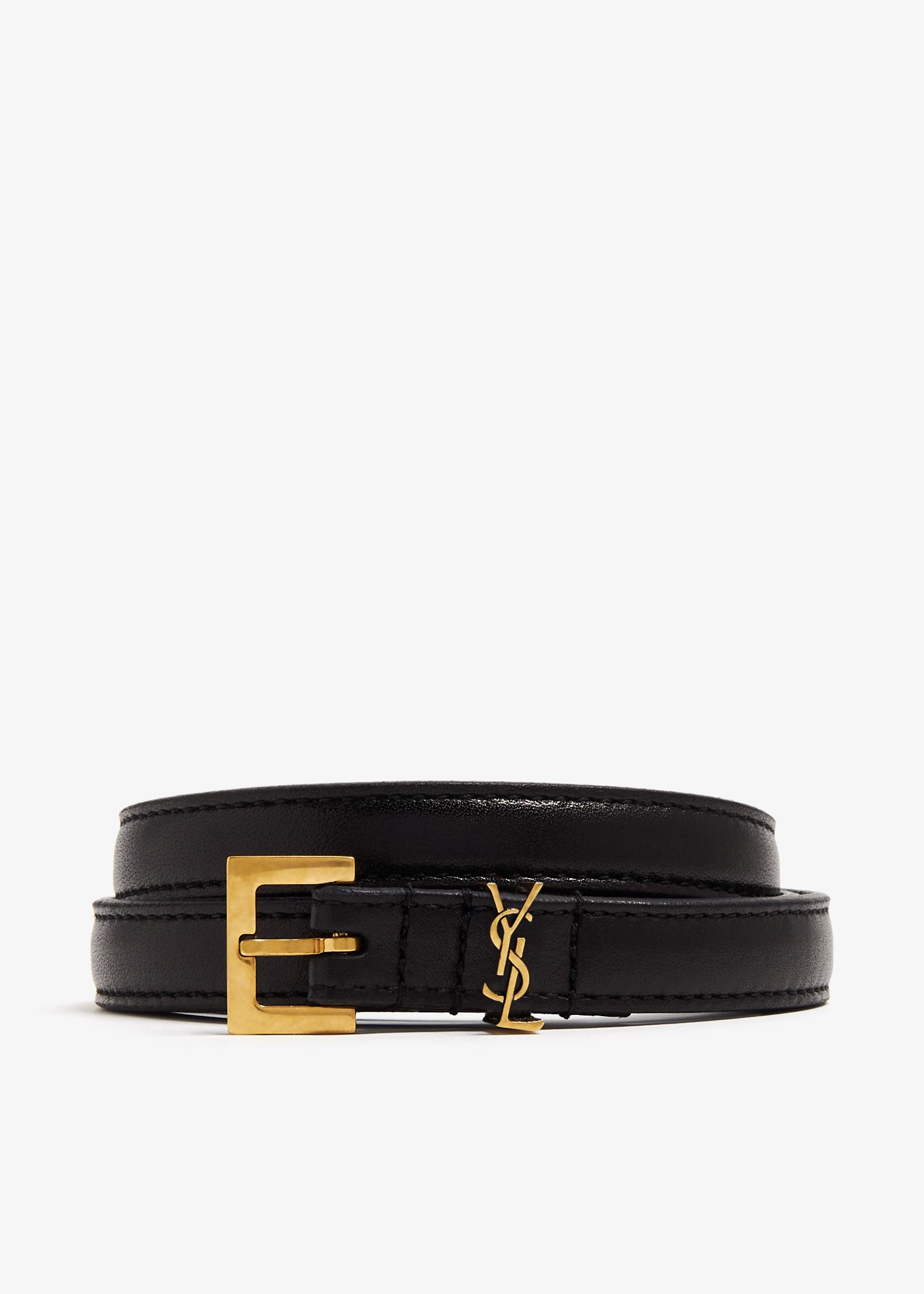 Saint Laurent Monogram extra-thin belt for Women - Black in UAE