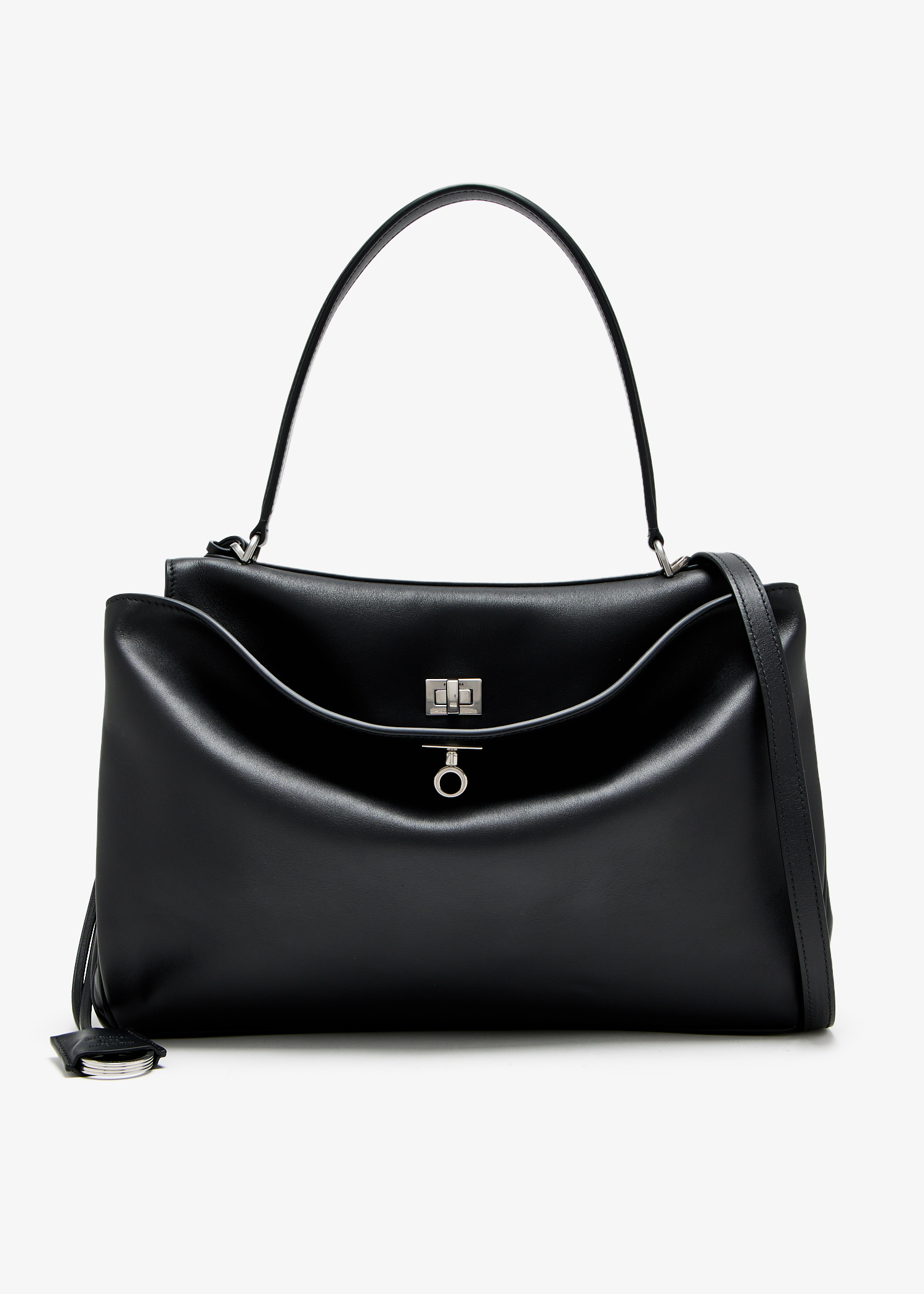在庫限り＊BALENCIAGA＊Rodeo Top Handle Medium Black Balenciaga Rodeo Medium Croc-Embossed Top-Handle Bag
