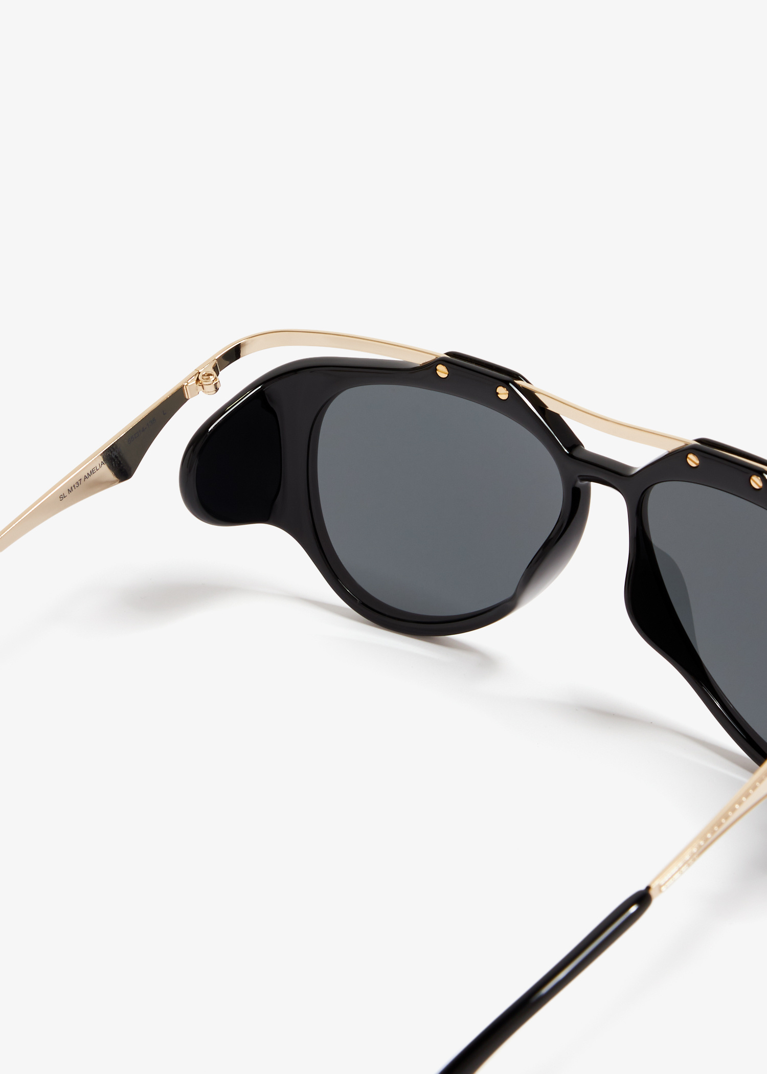 【関税&送料込】Saint Laurent Sl M137 Amelia Black Sunglasse Saint Laurent SL M137 AMELIA Sunglasses 001 Shiny Black