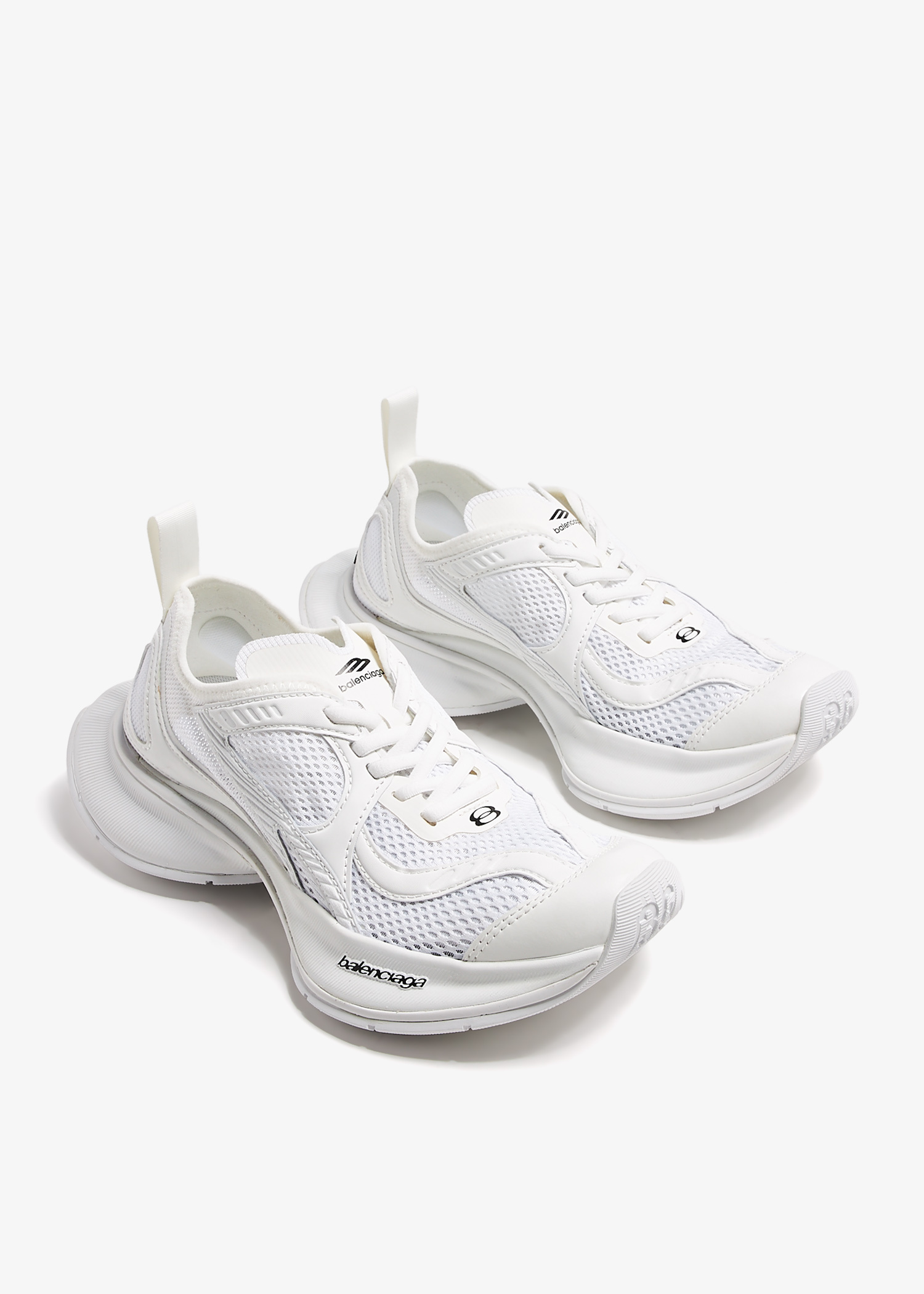 スニーカー BALENCIAGA White Mesh And Rubber Circuit Sneakers BALENCIAGA Circuit mesh and rubber sneakers | NET-A-PORTER