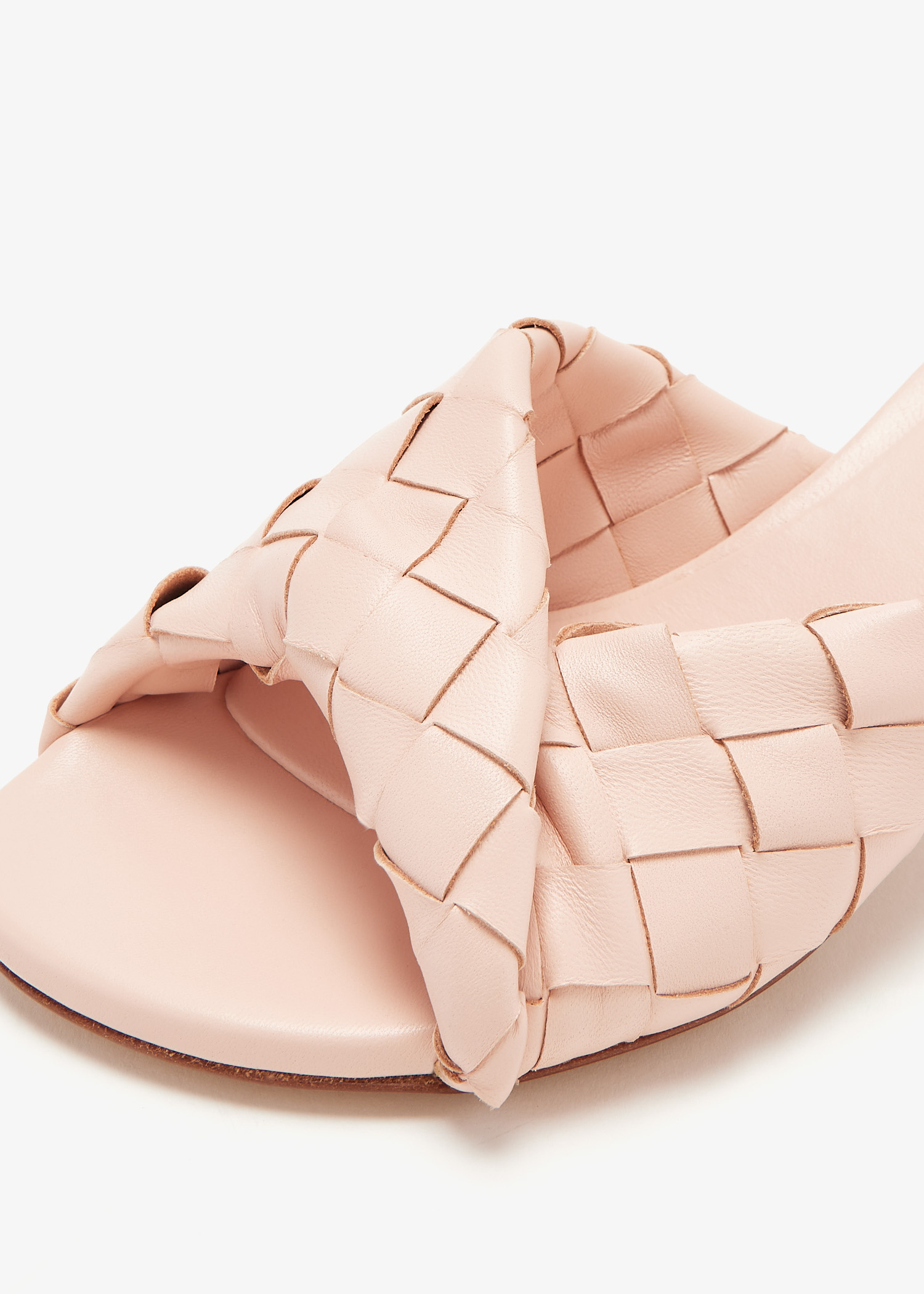 稀少IT41 アウトレット★春夏BOTTEGA VENETA★スライダーピンク Buy Bottega Veneta Pink Intercciato Leather Lido Sandals