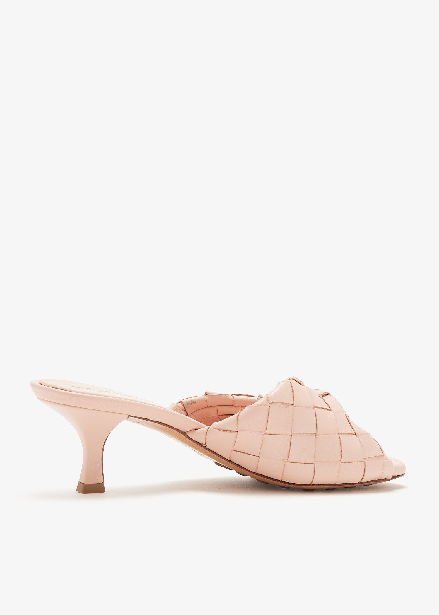サンダル・ミュール BOTTEGA VENETA Slippers and Clogs Women Leather Pink/Azalea Bottega Veneta Women's Stretch Mule Heeled Sandals Leather