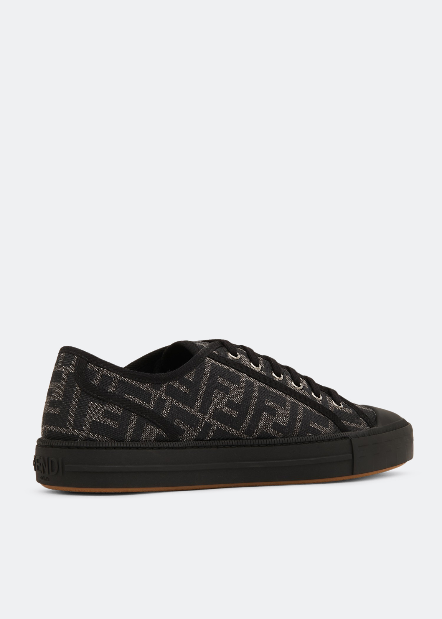 FENDI Domino ドミノ フローラル刺繍 ブラック スニーカー FENDI Domino sneakers for Men - Black in UAE | Level Shoes
