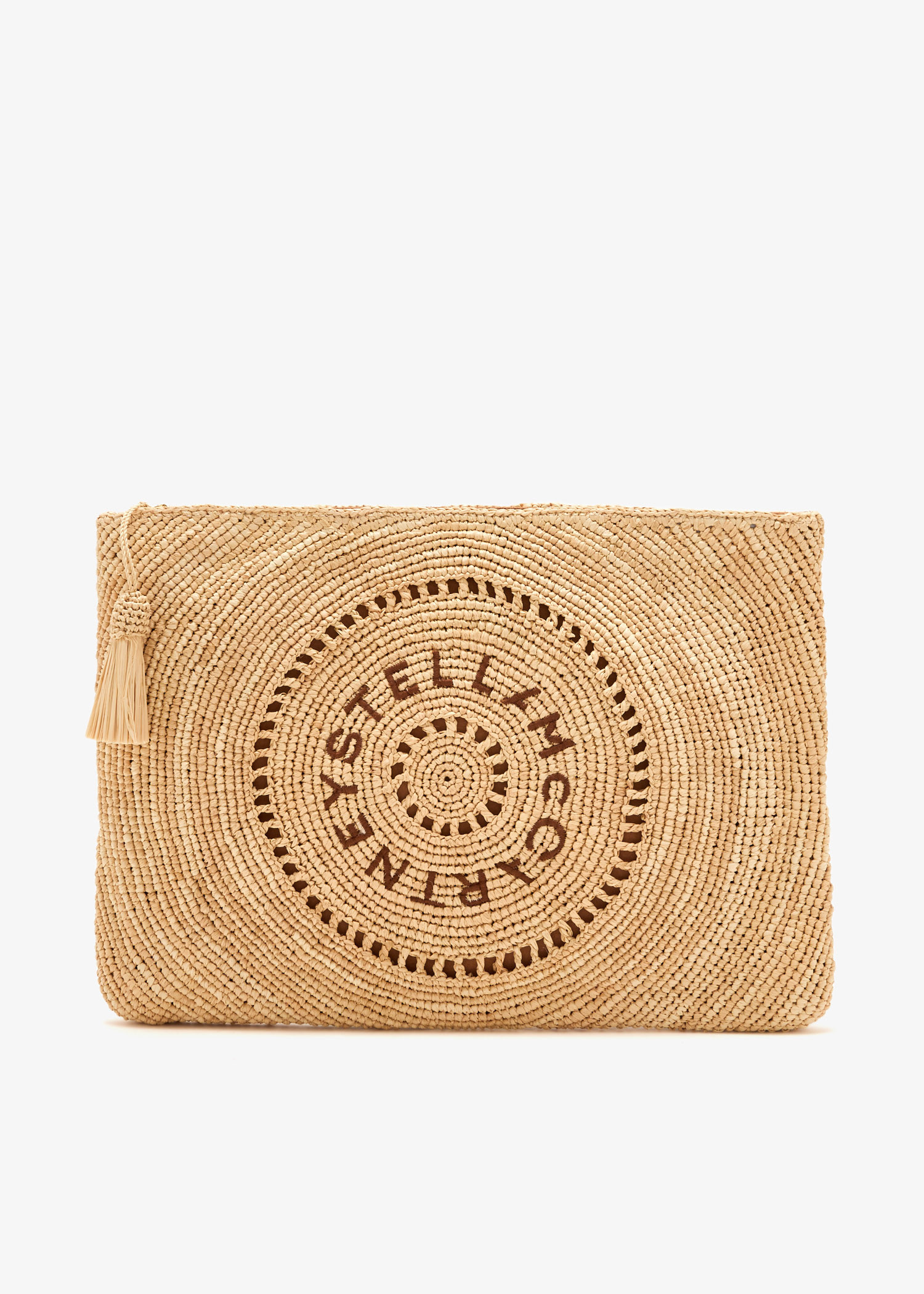 Stella McCartney Logo raffia pouch for Women - Beige in