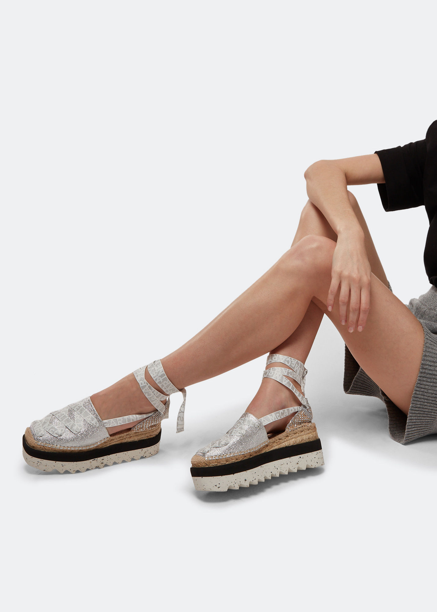 Stella McCartney Gaia platform espadrilles for Women - Silver in