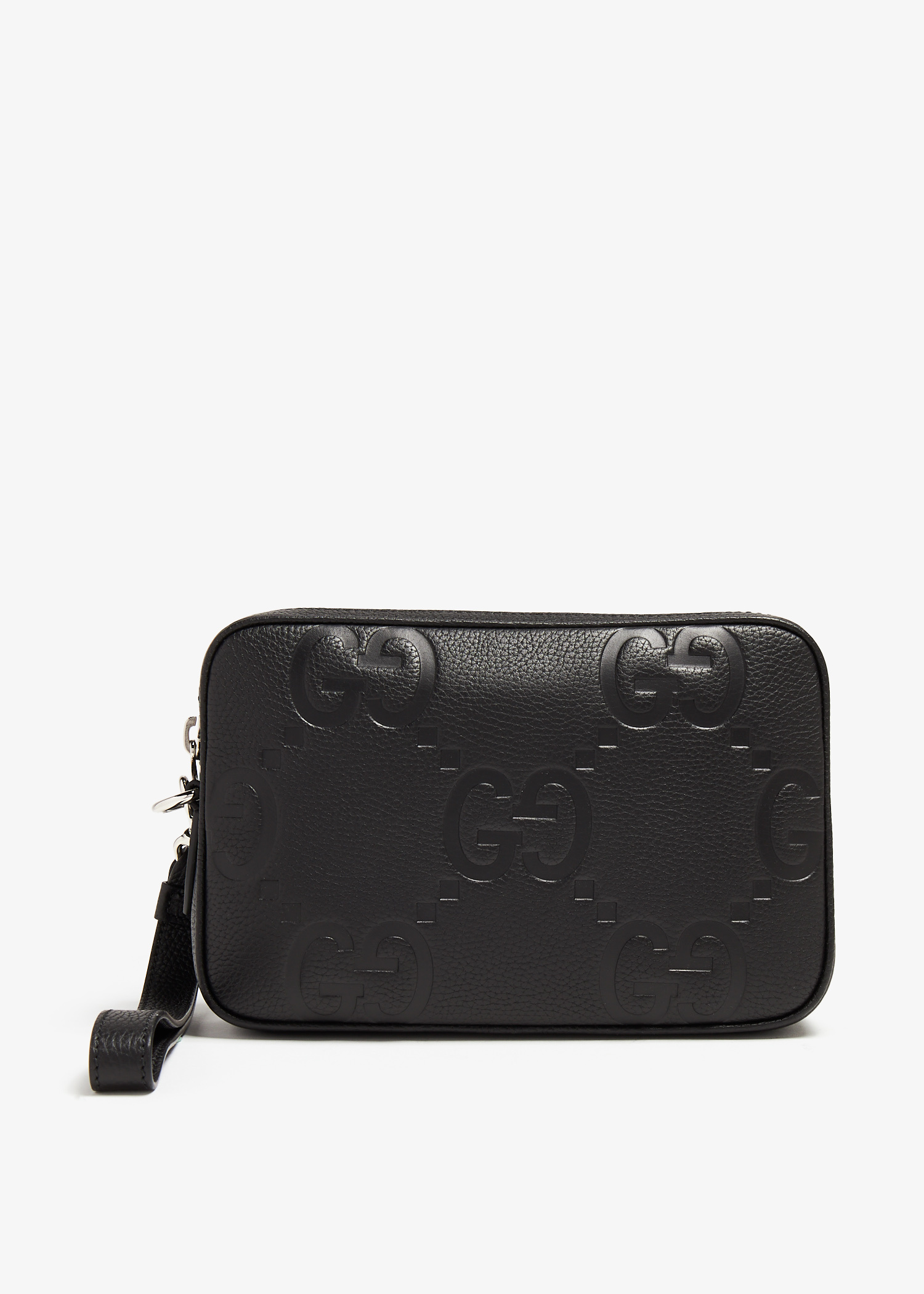 バッグ Gucci GG Accessory Pouch Leather Black Gucci Small jumbo GG pouch for Men - Black in UAE | Level Shoes